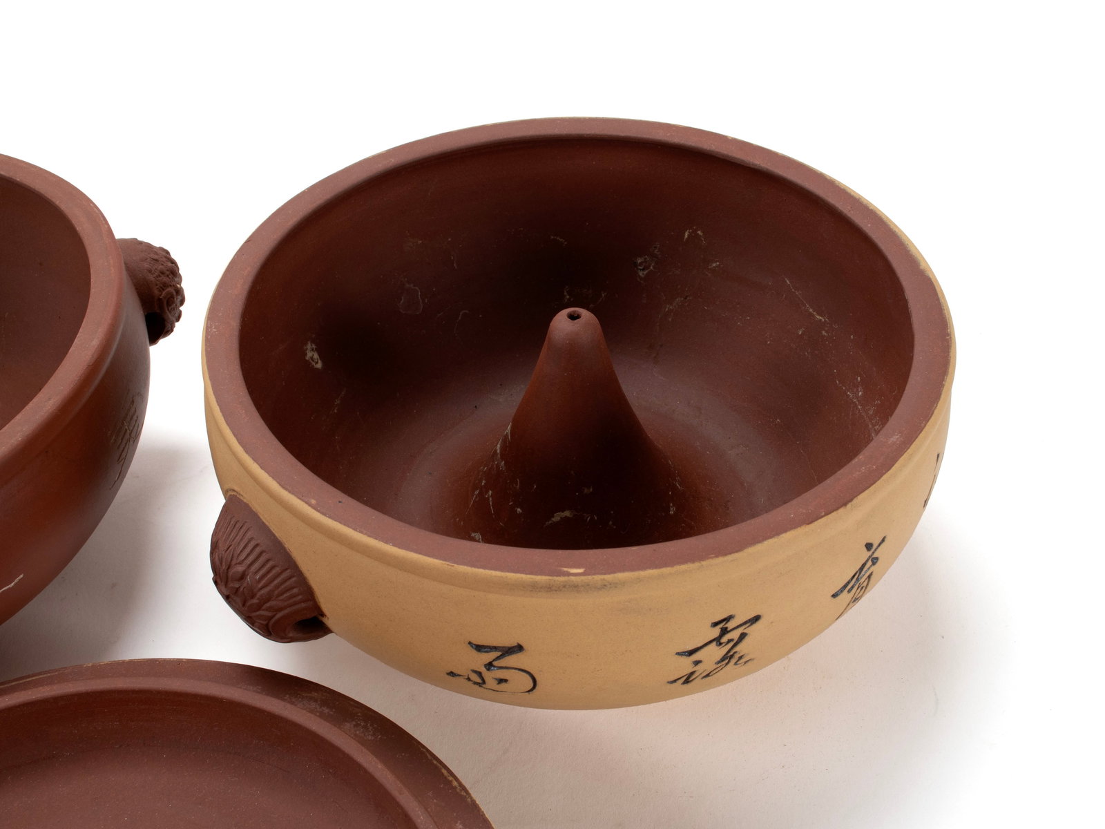 TWO YIXING COVERED POTS - 12