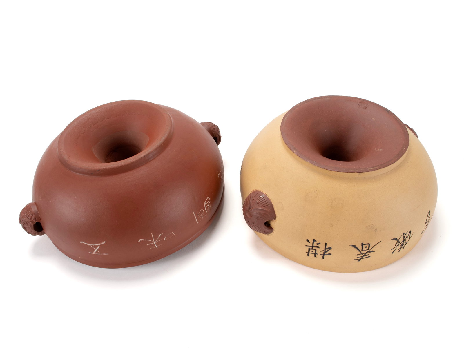 TWO YIXING COVERED POTS - 13