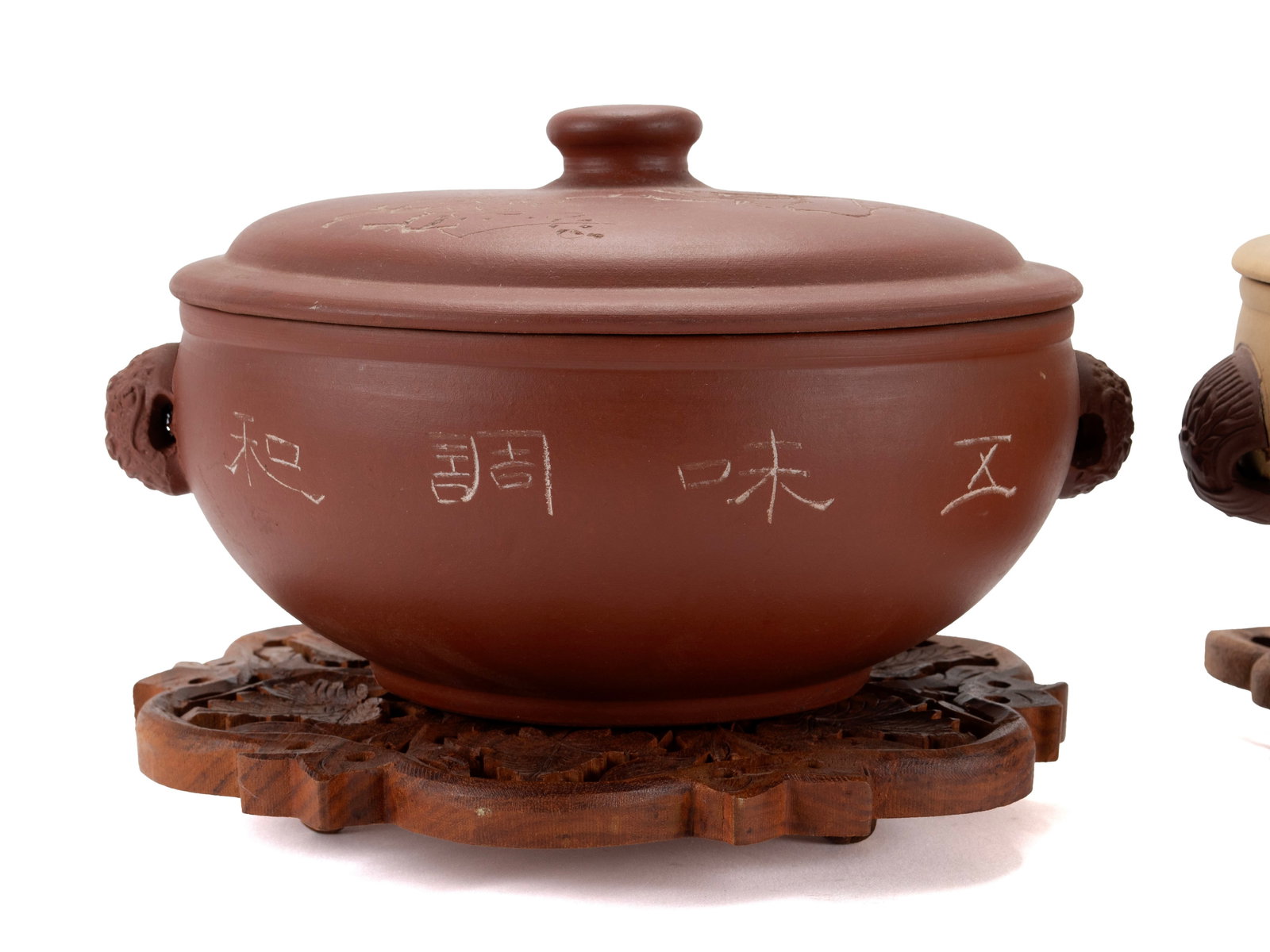 TWO YIXING COVERED POTS - 3