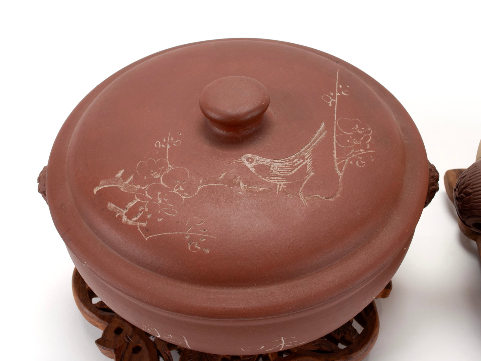 TWO YIXING COVERED POTS - 5