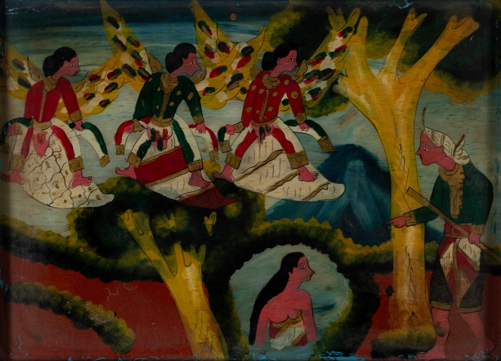 TWO INDONESIAN REVERSE PAINTINGS - 2