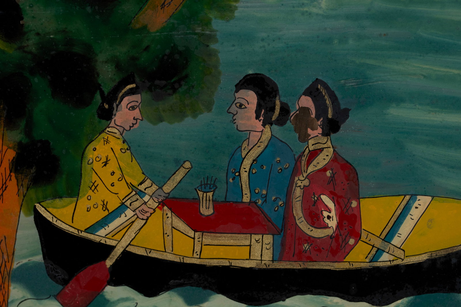 TWO INDONESIAN REVERSE PAINTINGS - 8