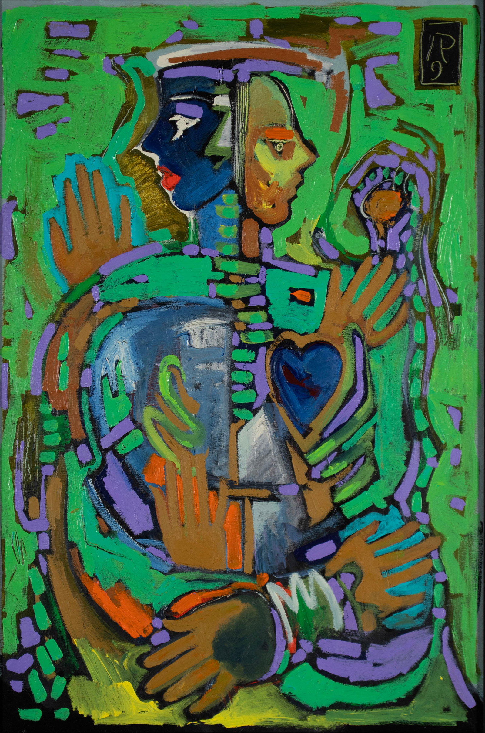 JAMES DEAN PEGG (AMERICAN (ST. LOUIS), B. 1953): James Dean Pegg American (St. Louis), b. 1953 Oil on canvas Monogrammed upper right. Framed. 36 x 24 in. (91.4 x 61 cm.), Frame: 41 1/2 x 29 1/2 in. (105.4 x 74.9 cm.)