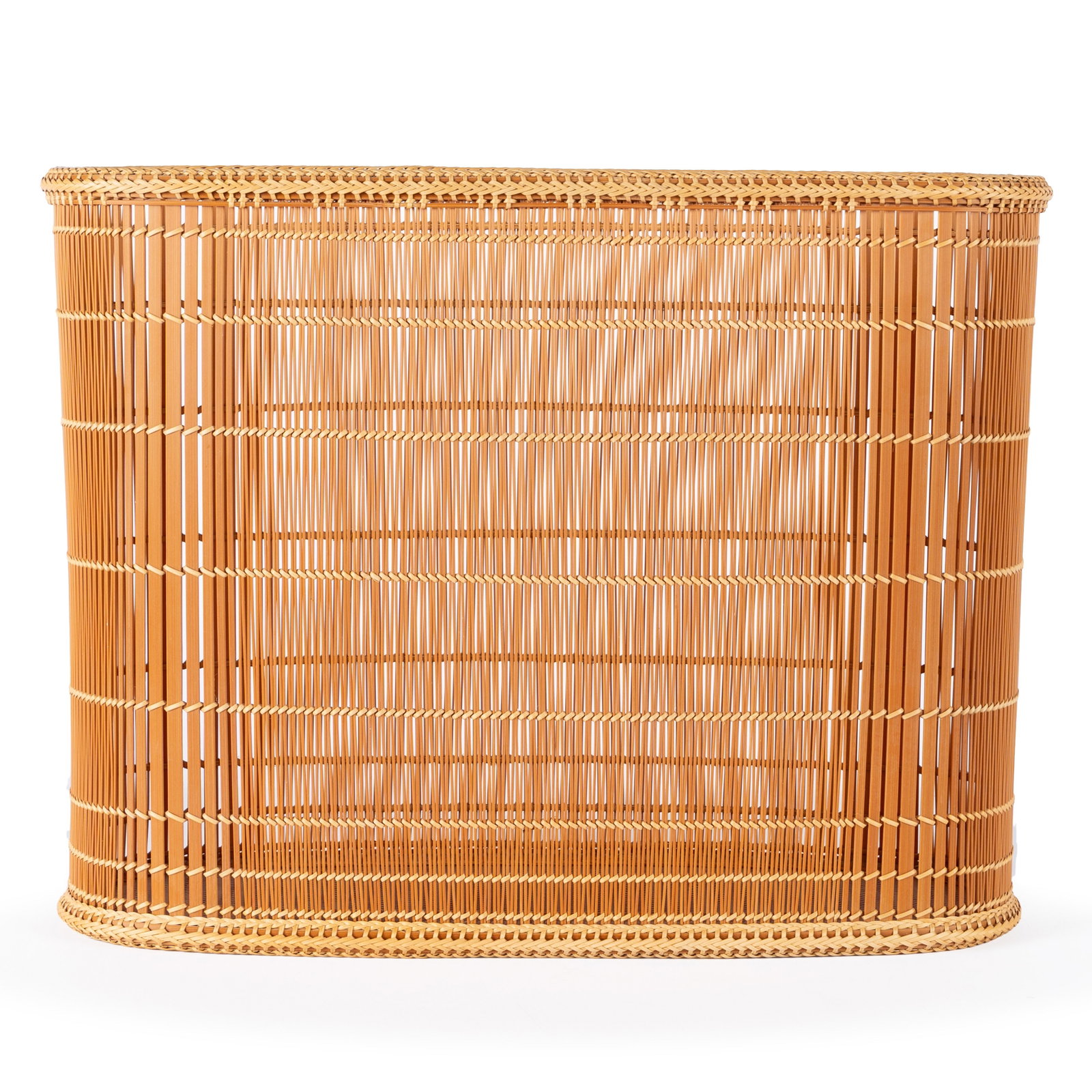 KOIDE BUNSEI (JAPANESE, B. 1960): Koide Bunsei Japanese, b. 1960 Kushime Flower Basket, 2007 Madake and rattan Signed on tag to underside. 11 1/4 x 4 3/4 x 14 1/2 in. (28.6 x 12.1 x 36.8 cm.) Purchased from Tai Gallery, Santa Fe, NM,