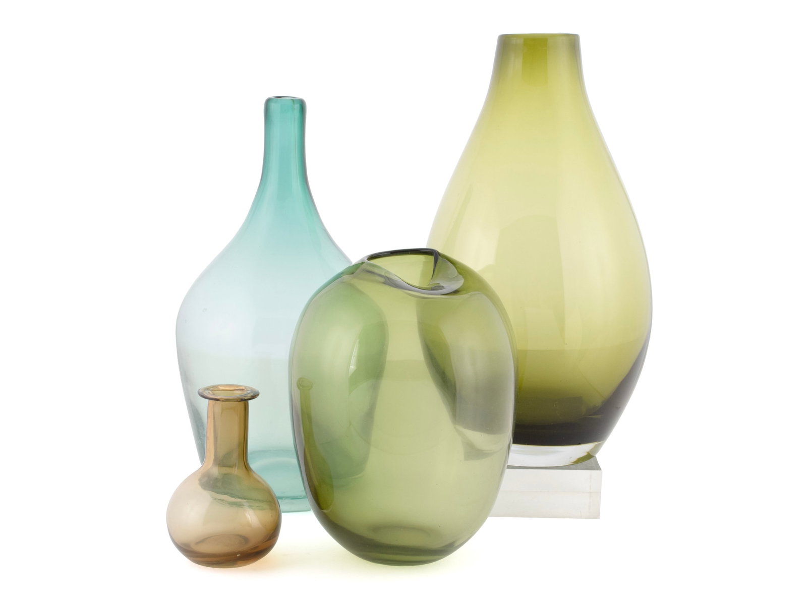 FOUR MCM BLOWN GLASS VASES (1 of 15)