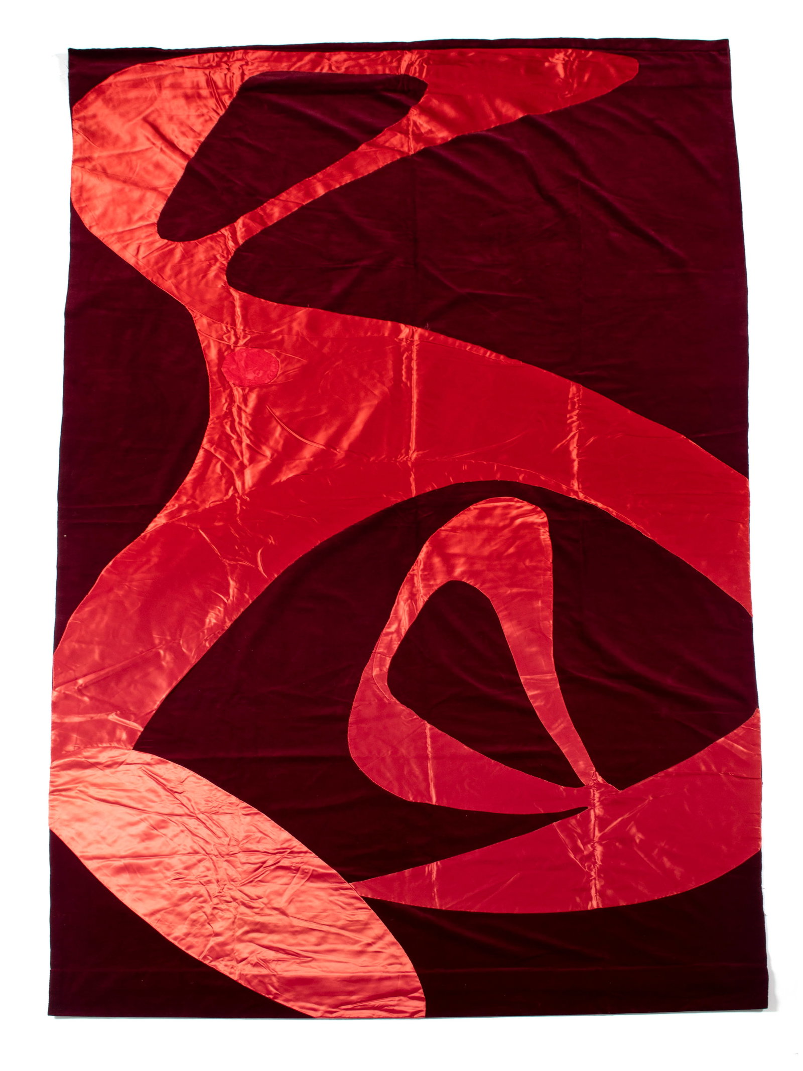 MCM TAPESTRY BY BARBARA DECKER (ST. LOUIS, 20TH CENTURY): MCM TAPESTRY BY BARBARA DECKER (ST. LOUIS, 20TH CENTURY) Abstract silk design on velvet backing. 105 x 53 in. (266.7 x 134.6 cm.)