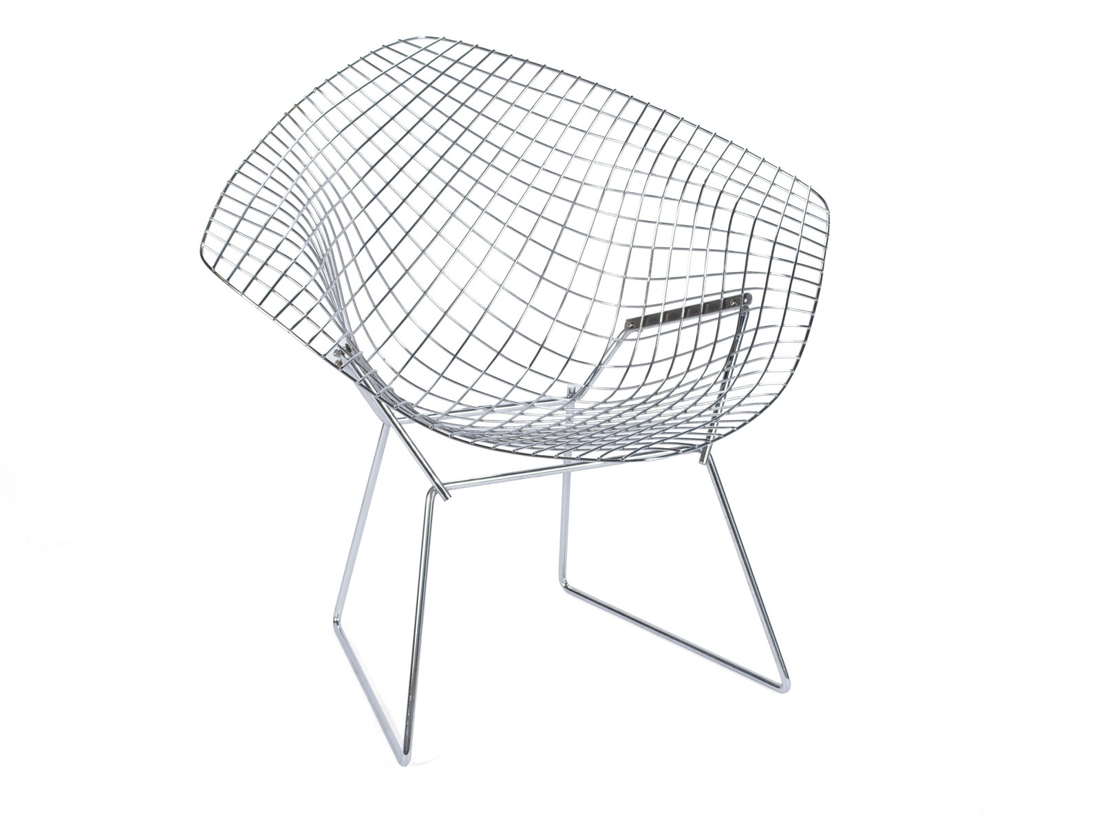 HARRY BERTOIA FOR KNOLL DIAMOND CHAIR: HARRY BERTOIA FOR KNOLL DIAMOND CHAIR American, 20th century. Chrome plated chair, with 7-Up Corporation metal tag to back of seat rail. 30 x 33 in. (76.2 x 83.8 cm.)