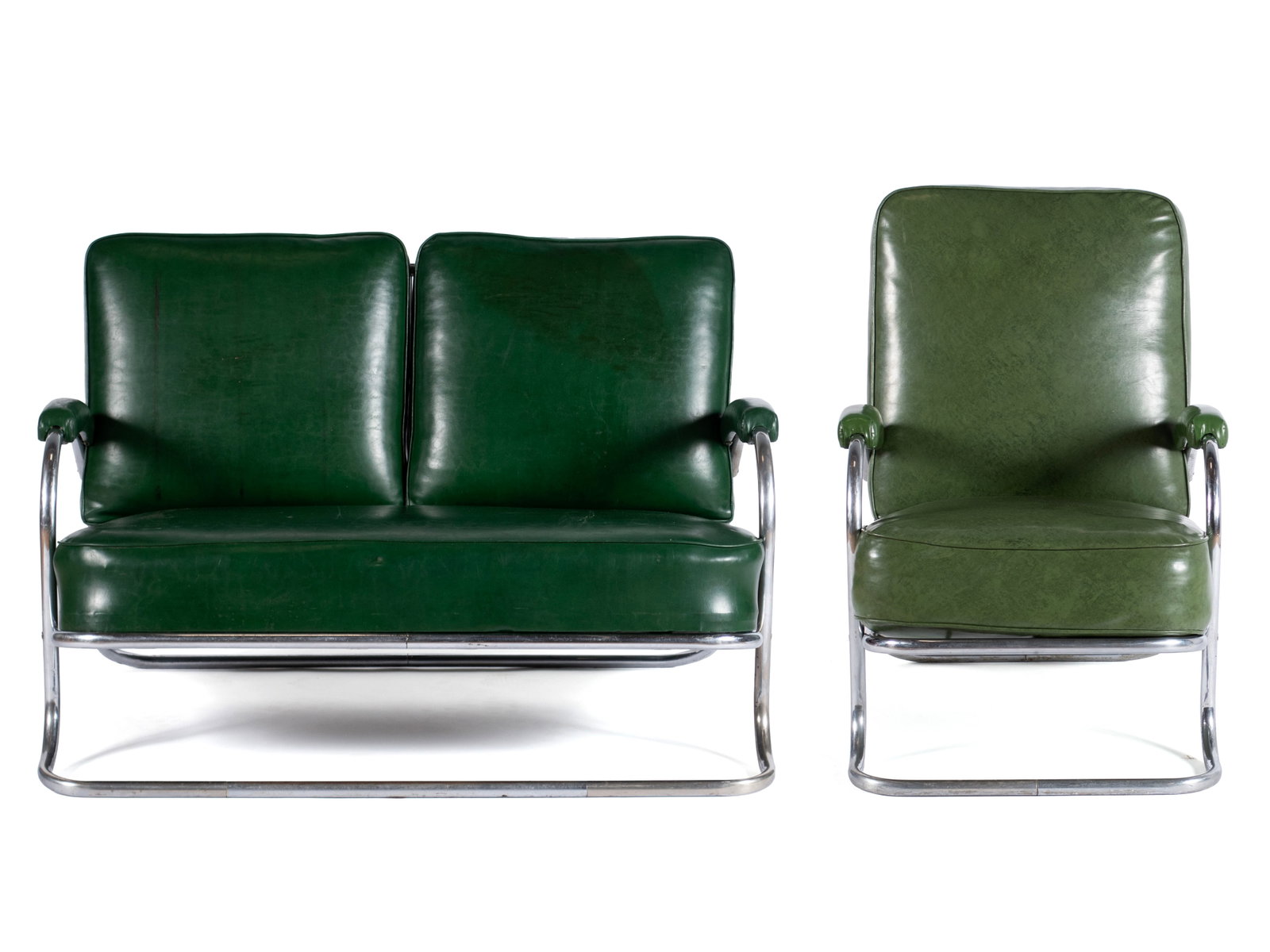 HOWELL CO CHROME LOVESEAT AND CHAIR (1 of 13)