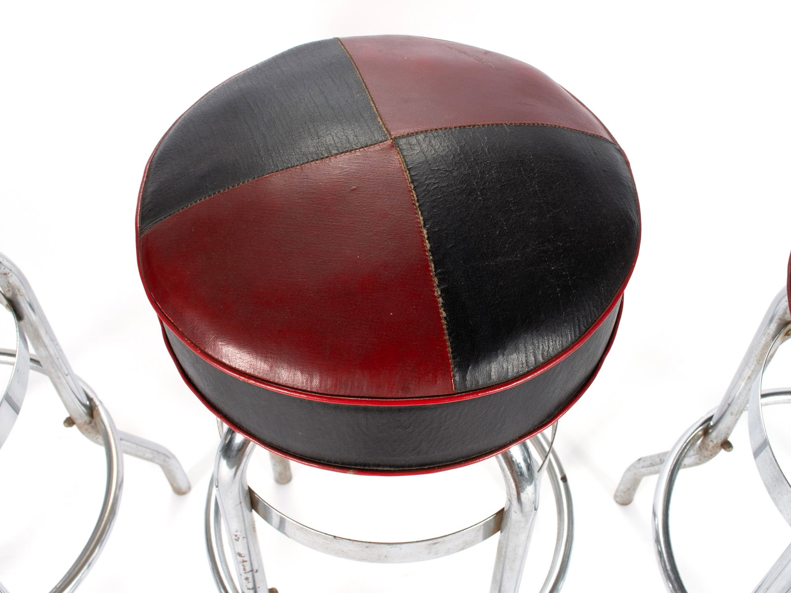 THREE HELENE CURTIS CHROME STOOLS - 4