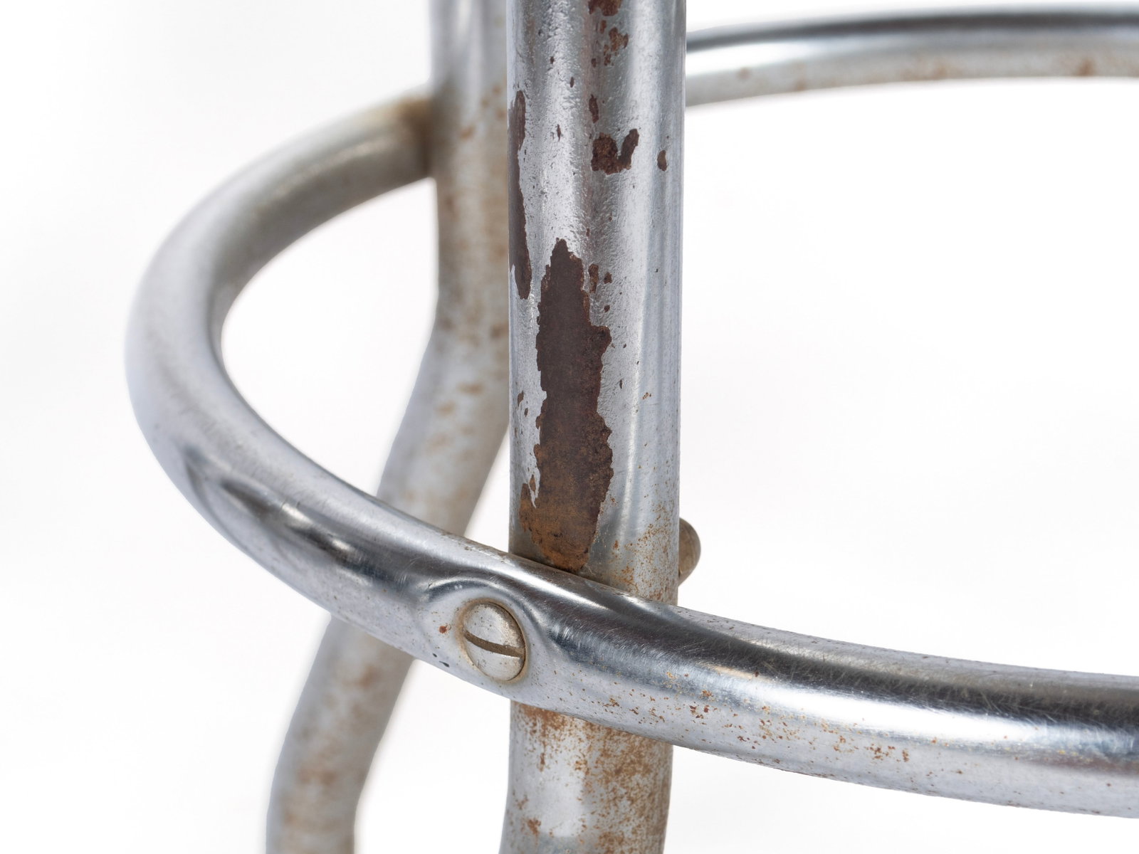 THREE HELENE CURTIS CHROME STOOLS - 6