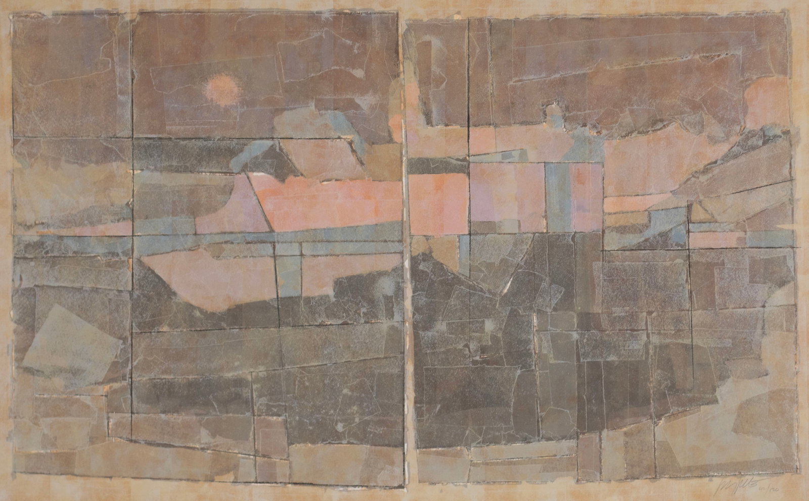 MAX HAYSLETTE (AMERICAN, 1929-2024): Max Hayslette American, 1929-2024 Serigraph Signed and numbered 42/120 lower right. Abstracted landscape, framed. 49 x 78 1/2 in. (124.5 x 199.4 cm.), Frame: 55 x 84 1/2 in. (139.7 x 214.6 cm.) Ex