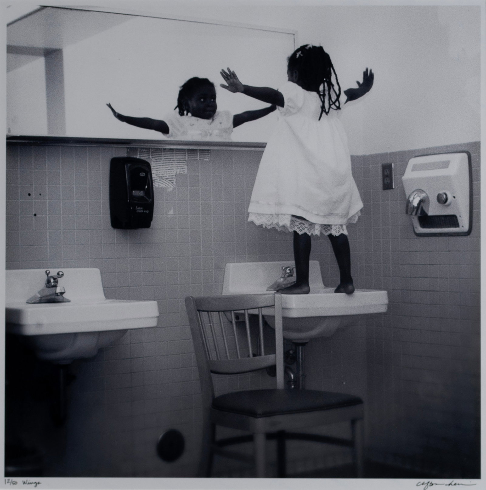 CLIFTON HENRI (AMERICAN, B. 1979): Clifton Henri American, b. 1979 Wings Archival pigment print Signed in marker, titled, and numbered 12/50 to lower margin. Matted and framed. 19 1/2 x 19 1/2 in. (49.5 x 49.5 cm.), Frame: 27 1/2 x 26 