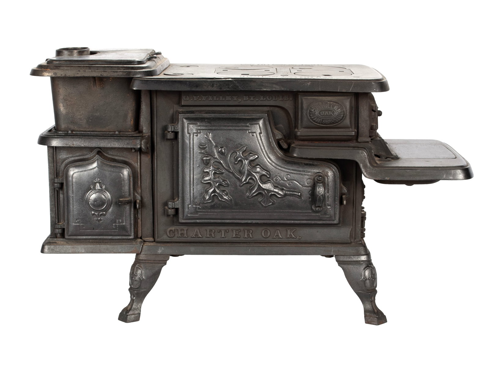 CHARTER OAK NO. 503 SALESMAN SAMPLE IRON STOVE BY G. F. FILLEY, ST. LOUIS (1 of 10)