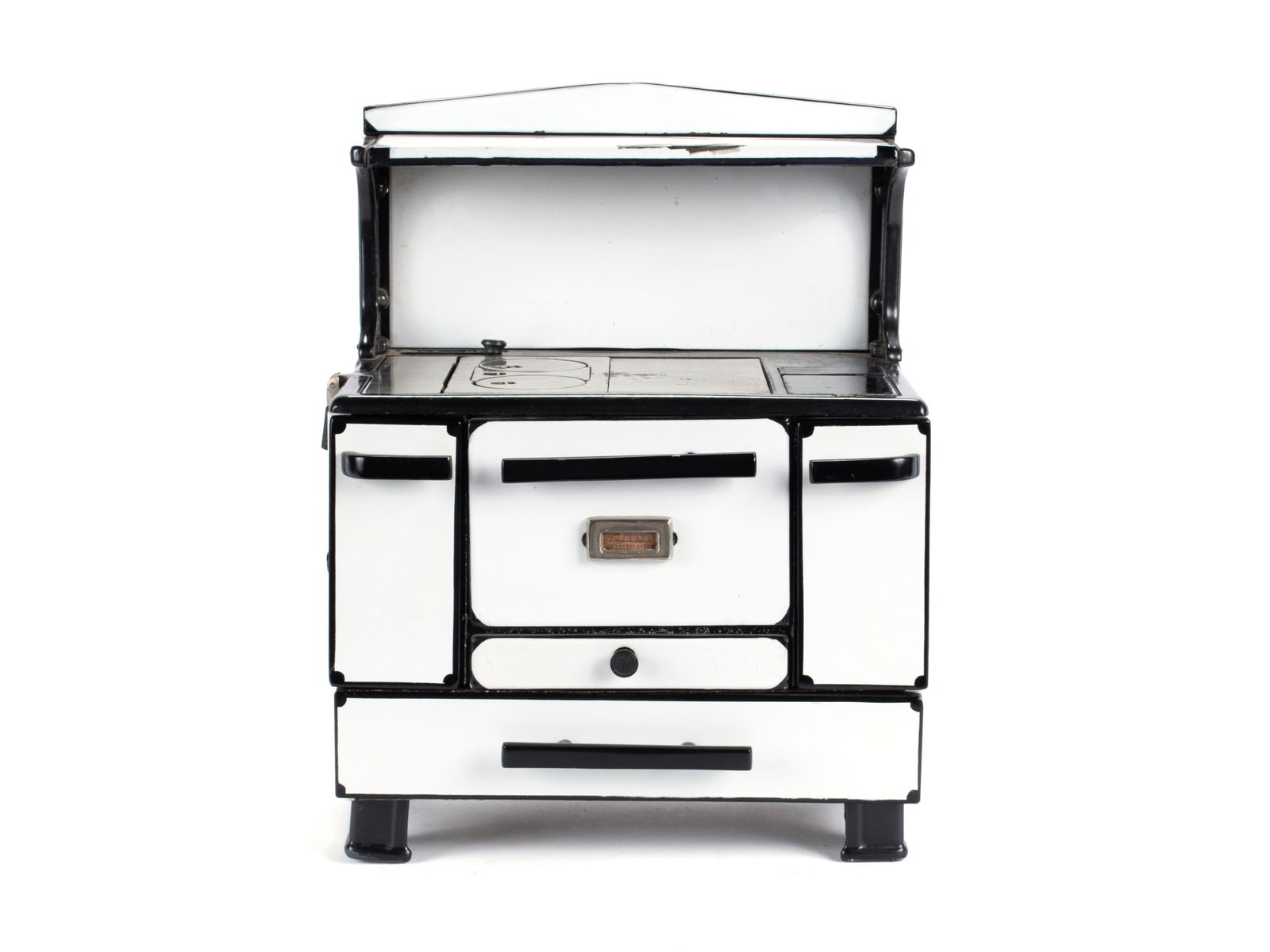 SALESMAN SAMPLE WHITE ENAMELED STOVE (1 of 11)