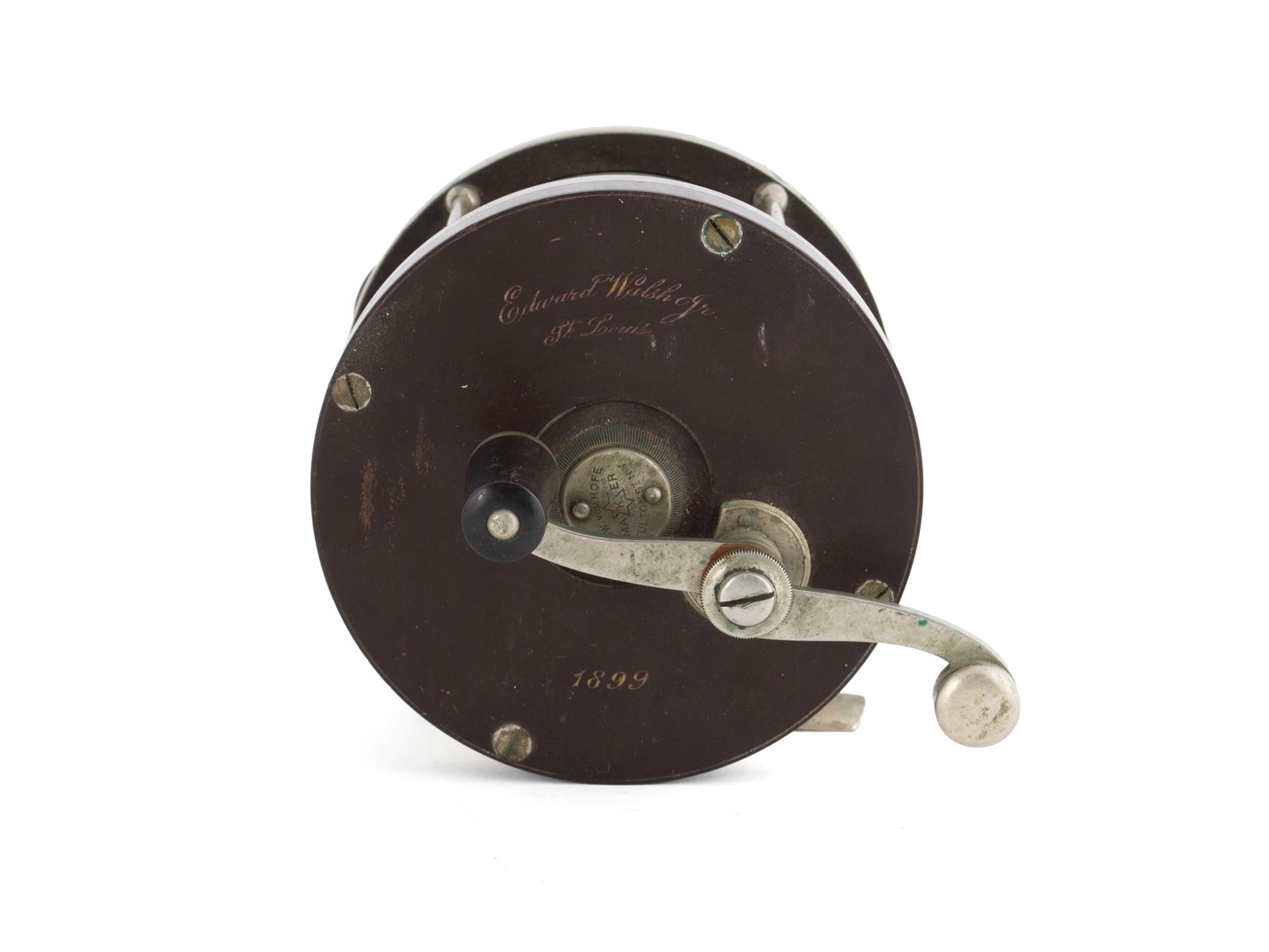 EDWARD VOM HOFE FLY FISHING REEL IN ORIGINAL LEATHER CASE (1 of 10)