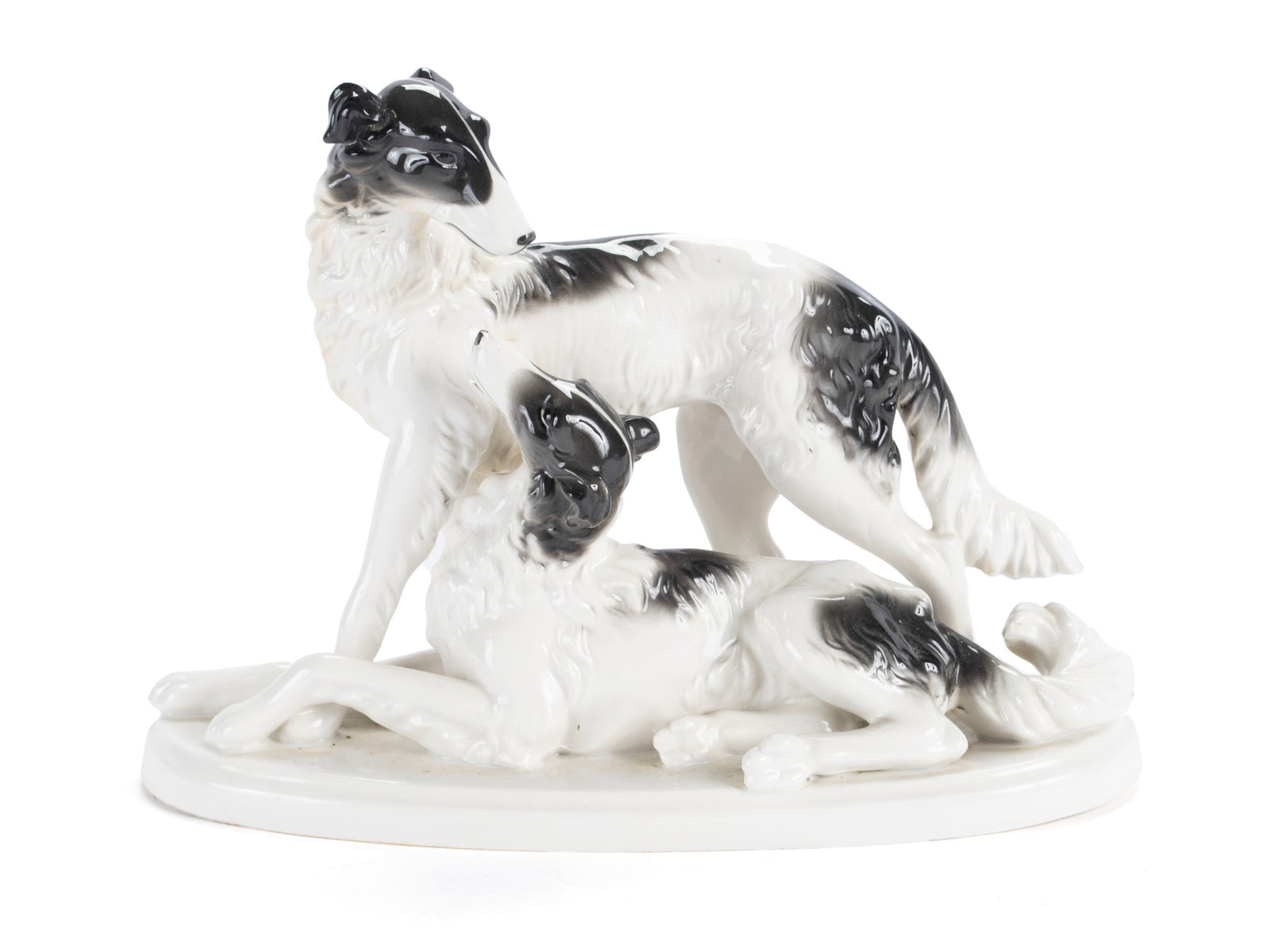 NEU TATTAU PORCELAIN BORZOI FIGURE GROUP (1 of 11)