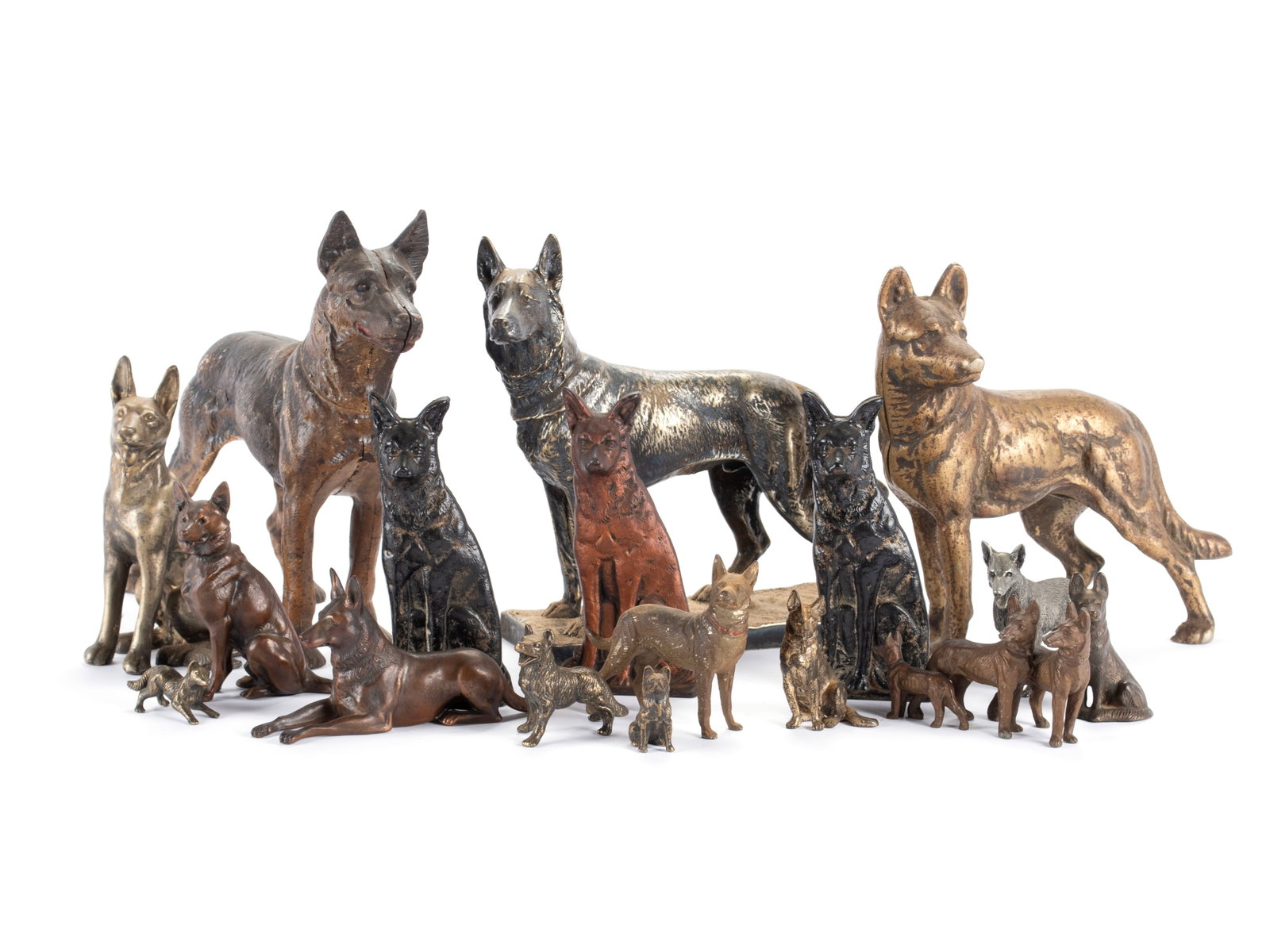 COLLECTION OF METAL GERMAN SHEPHERDS (1 of 9)