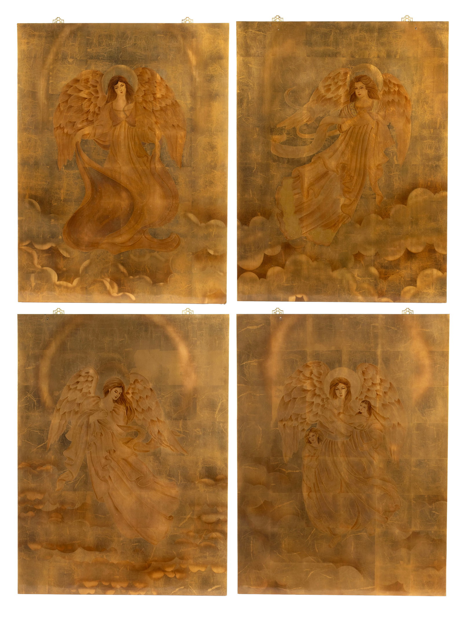 SET OF FOUR LAQUERED WALL HANGINGS (1 of 10)