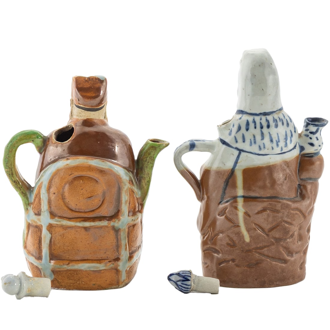 TWO FIGURAL TEAPOTS - 5