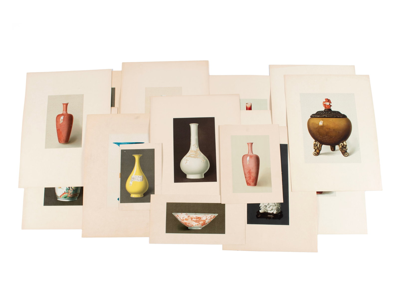 COLLECTION OF CHROMOLITHOGRAPHS FROM 'ORIENTAL CERAMIC ART: ILLUSTRATED BY EXAMPLES FROM THE: COLLECTION OF CHROMOLITHOGRAPHS FROM 'ORIENTAL CERAMIC ART: ILLUSTRATED BY EXAMPLES FROM THE COLLECTION OF W.T. WALTERS' Appleton Publishers, New York, 1897, lithographs by Louis Prang. Sixteen (16) u