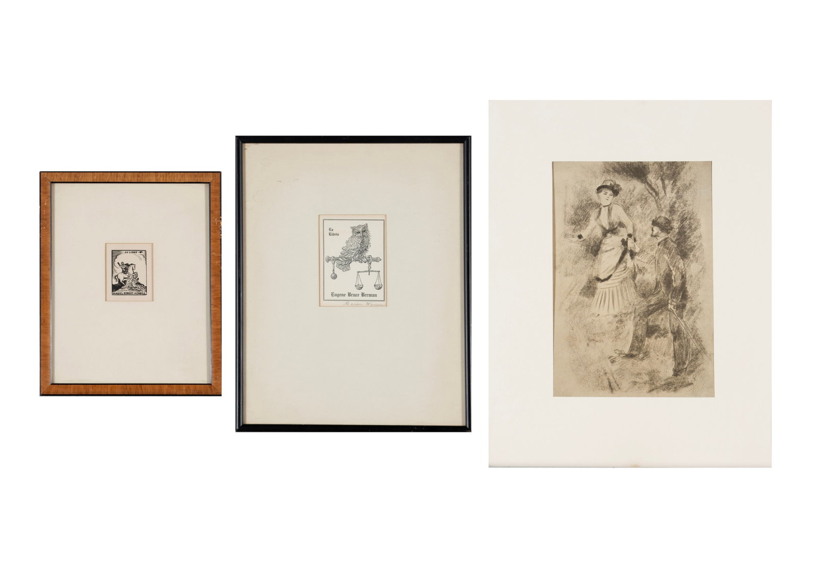 TWO BOOKPLATES AND A DEGAS LITHOGRAPH (1 of 11)