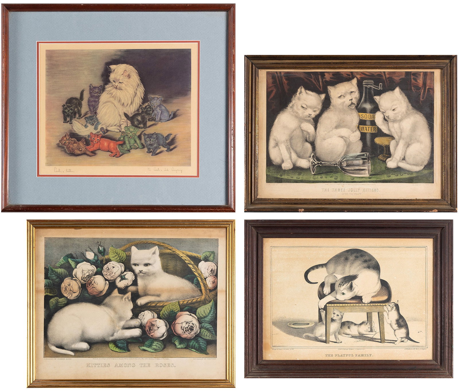 FOUR CAT PRINTS INCLUDING CURRIER AND IVES (1 of 20)