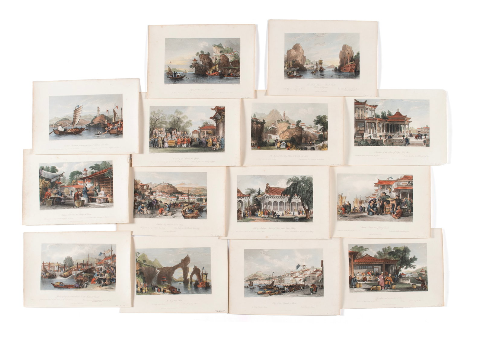 THOMAS ALLOM (ENGLISH, 1804-1872), COLLECTION OF ENGRAVINGS: THOMAS ALLOM (ENGLISH, 1804-1872), COLLECTION OF ENGRAVINGS Circa 1840, hand-colored engravings, each inscribed 'Drawn by T. Allom' lower left and 'Fisher, Son, & Co, London & Paris' lower center. Fou