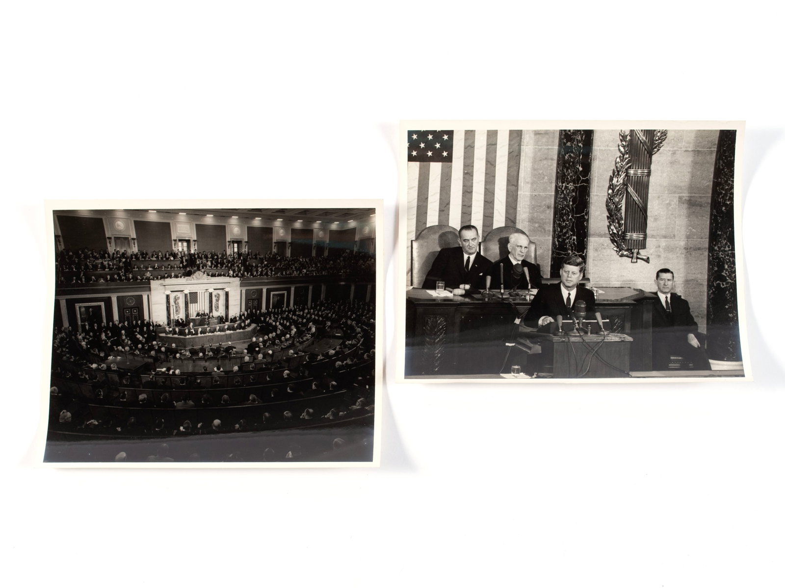 CECIL W. STOUGHTON PRESIDENTIAL PHOTOGRAPHS WITH PRESIDENT KENNEDY: CECIL W. STOUGHTON PRESIDENTIAL PHOTOGRAPHS WITH PRESIDENT KENNEDY Two (2) images taken by the official White House photographer of the January 11, 1962, State of the Union Address in the House of
