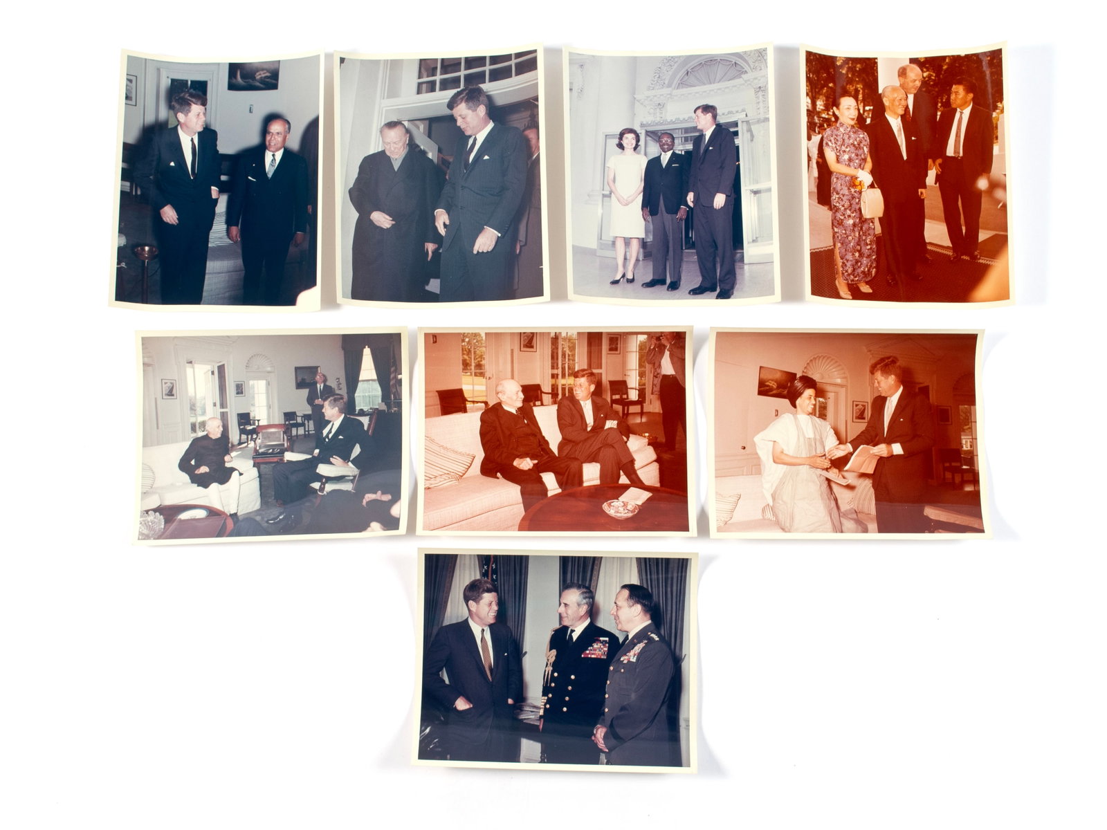 ROBERT L. KNUDSEN PRESIDENTIAL PHOTOGRAPHS WITH PRESIDENT KENNEDY: ROBERT L. KNUDSEN PRESIDENTIAL PHOTOGRAPHS WITH PRESIDENT KENNEDY Eight (8) images taken by the official White House photographer of assorted foreign dignitaries dating from April 11, 1961 to