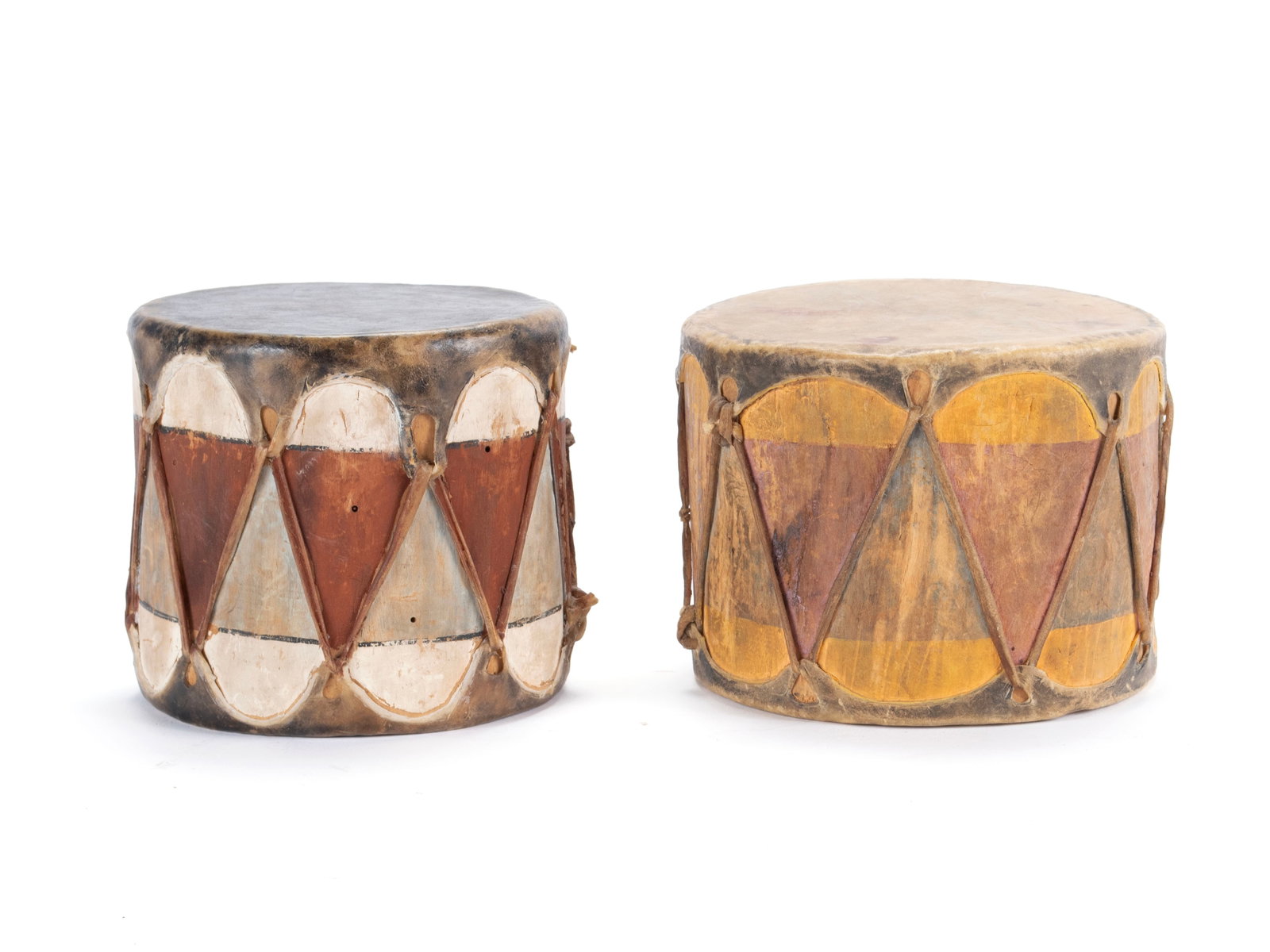 TWO COCHITI PUEBLO PAINTED DRUMS (1 of 6)