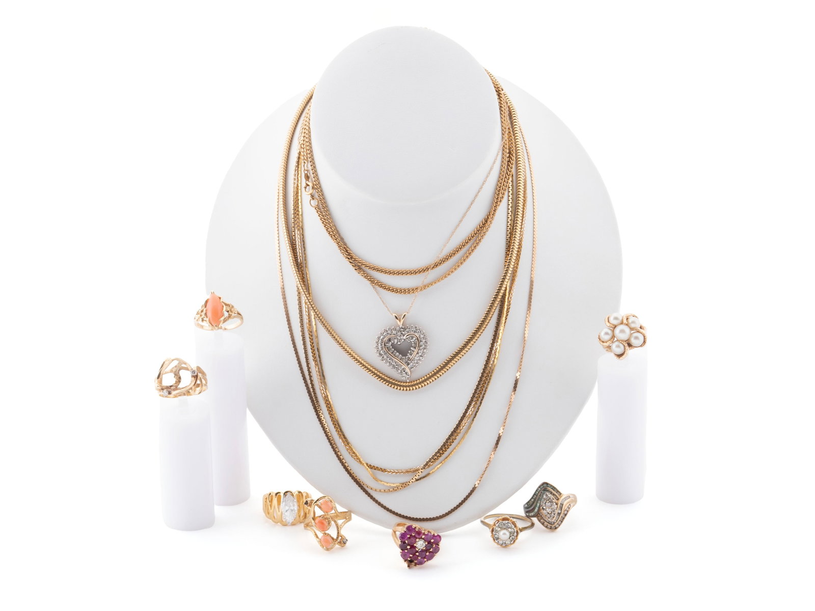 MISCELLANEOUS GOLD AND PLATED JEWELRY (1 of 13)