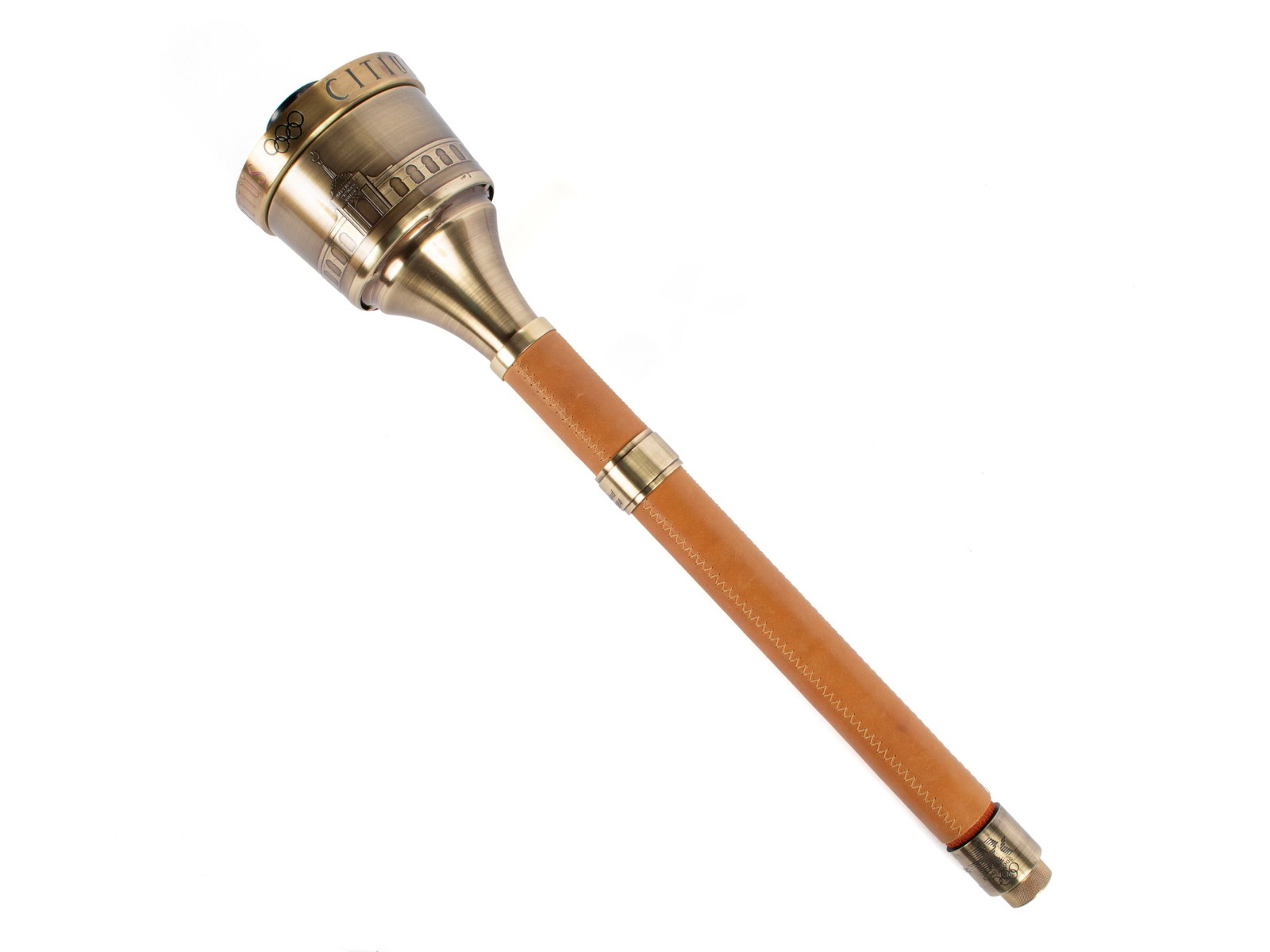 RELAY TORCH FOR THE XXIII OLYIMPIC GAMES: LOS ANGELES 1984: RELAY TORCH FOR THE XXIII OLYIMPIC GAMES: LOS ANGELES 1984 Official relay torch from the Los Angeles Olympic games in 1984, with leather grip, #2317 to the base interior and original vinyl carrying ca