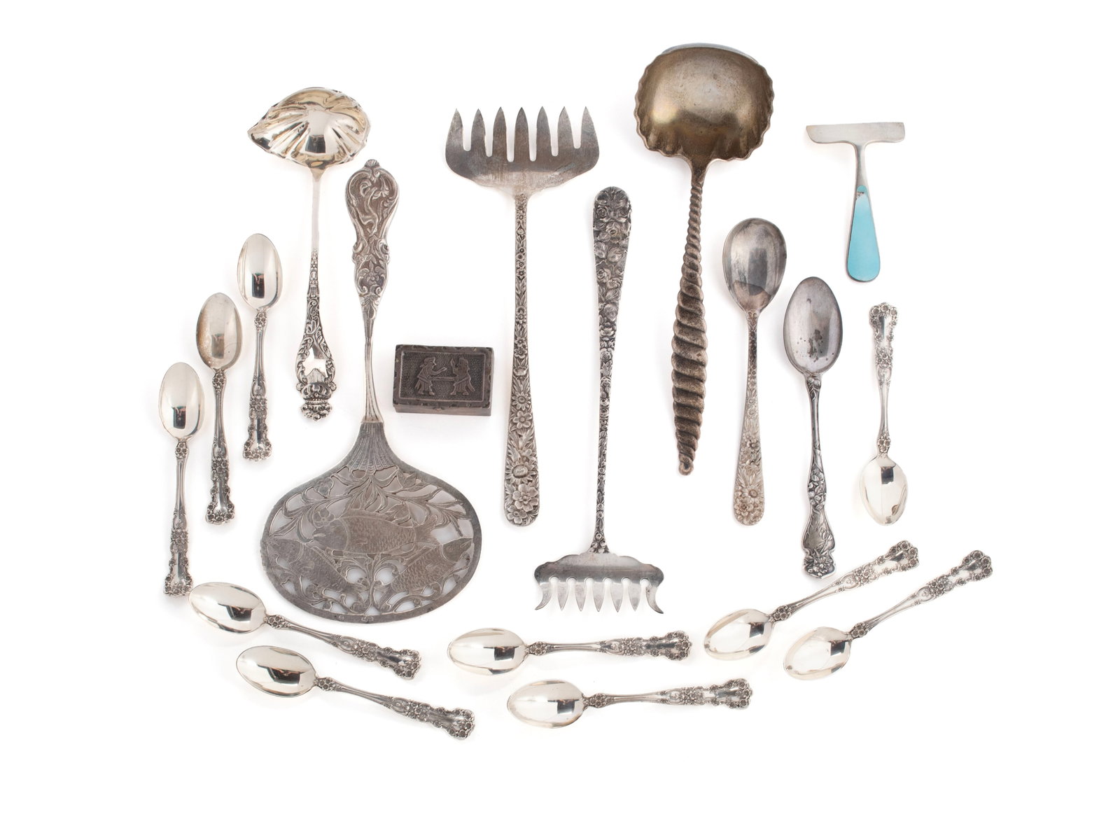 COLLECTION OF STERLING SILVER FLATWARE (1 of 8)