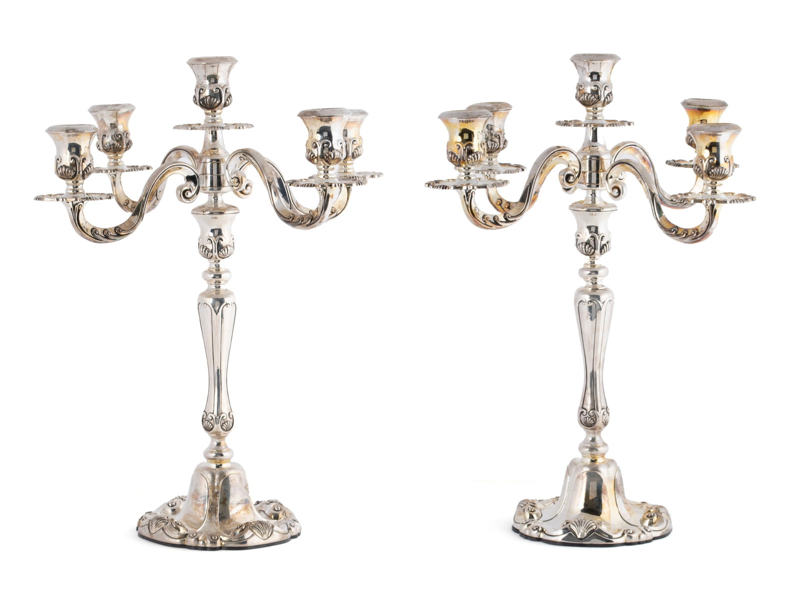 PAIR OF FIVE-LIGHT CANDELABRA (1 of 7)