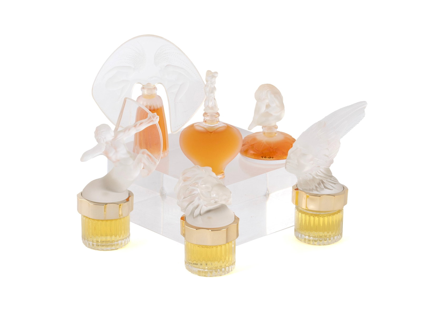 TWO BOXED SETS OF LALIQUE PERFUME BOTTLES (1 of 9)