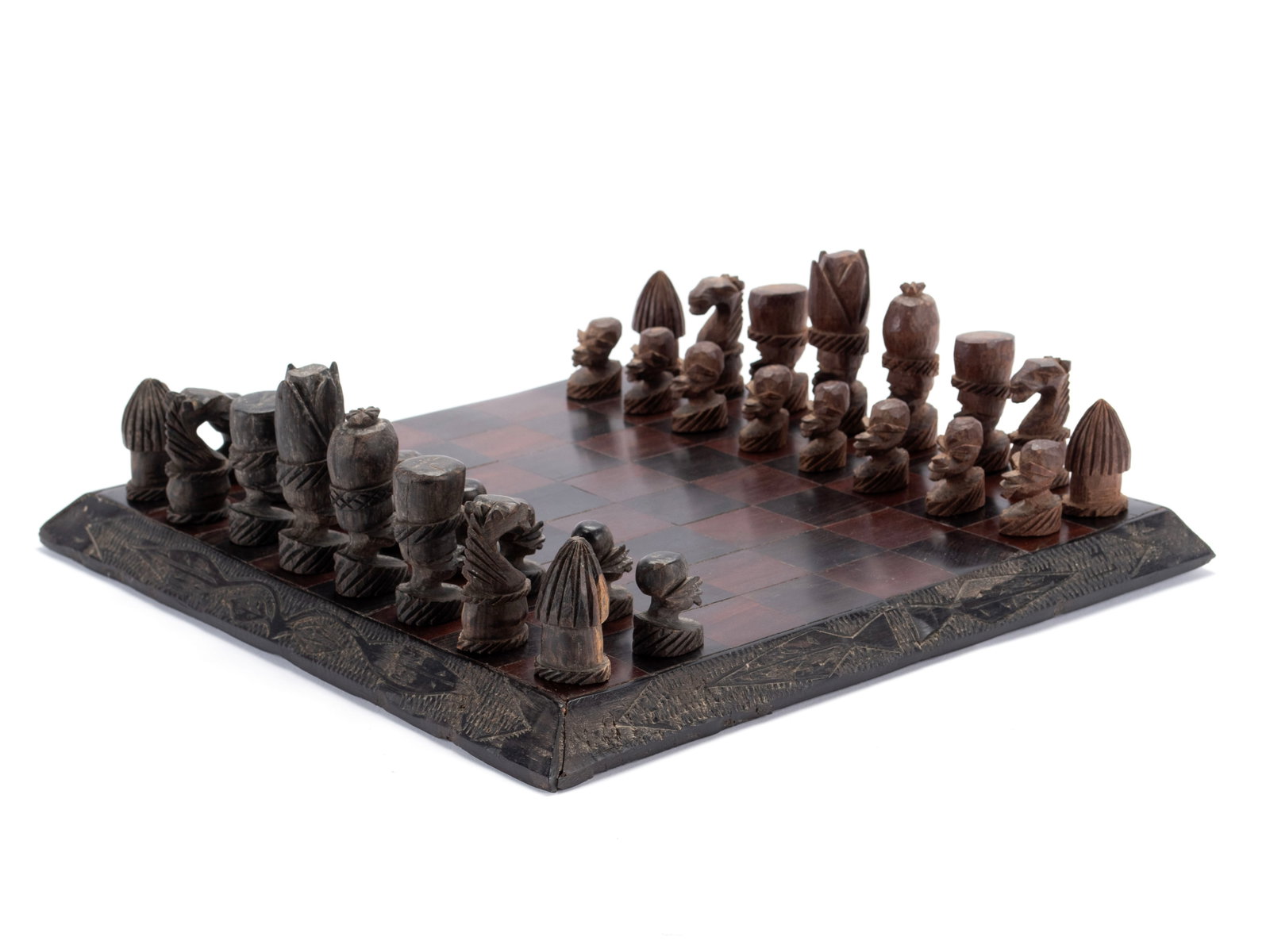 HAND CARVED AFRICAN CHESS SET (1 of 8)