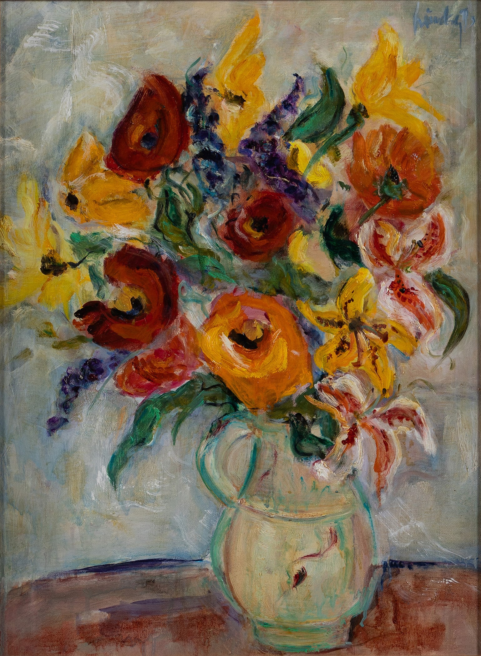 FLORAL STILL LIFE, SIGNED 'G LINDSEY' (1 of 5)