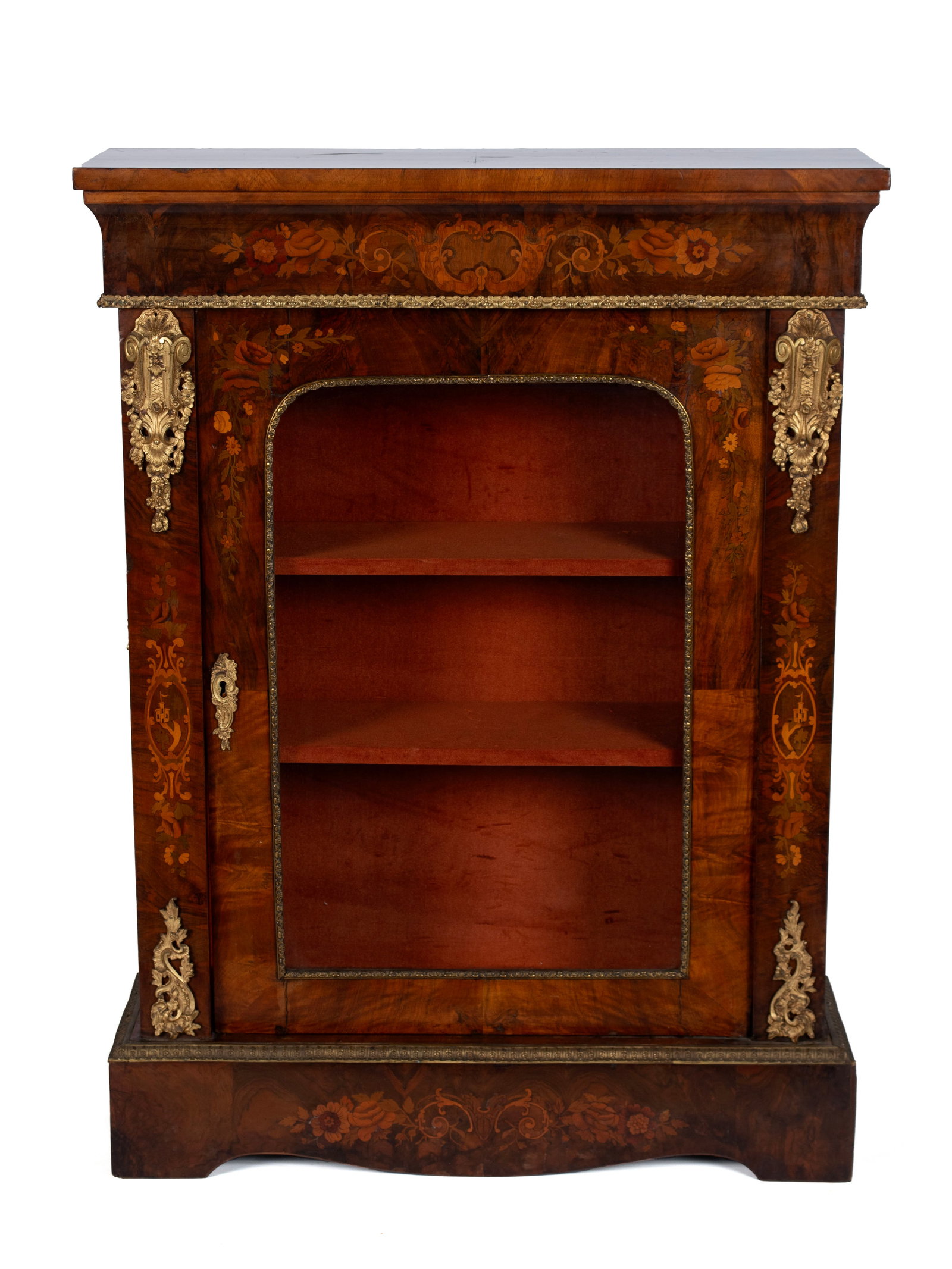 CONTINENTAL ORMOLU AND INLAID DISPLAY CONSOLE CABINET (1 of 12)