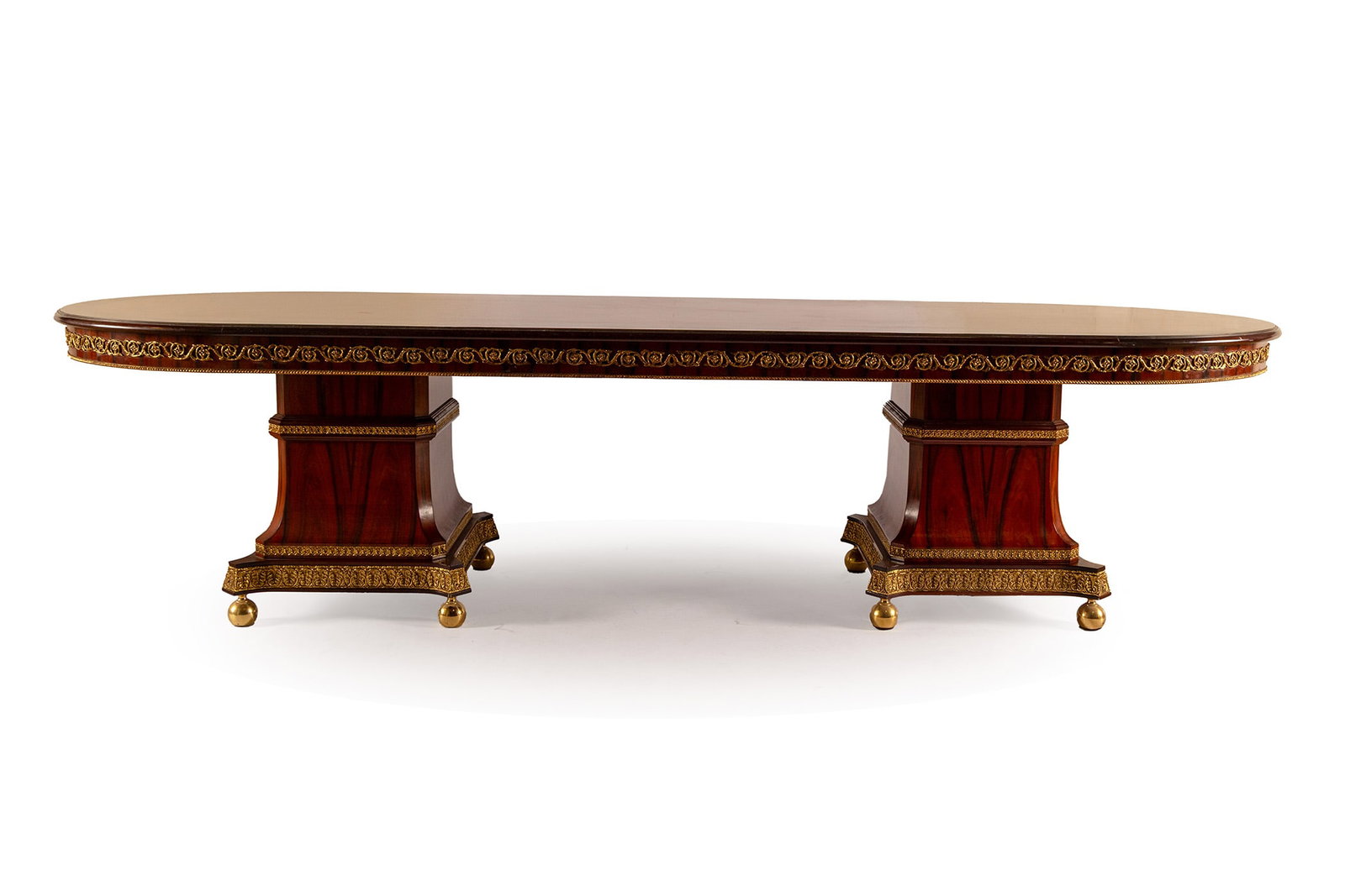 LOUIS XVI STYLE DOUBLE PEDESTAL DINING TABLE (1 of 8)