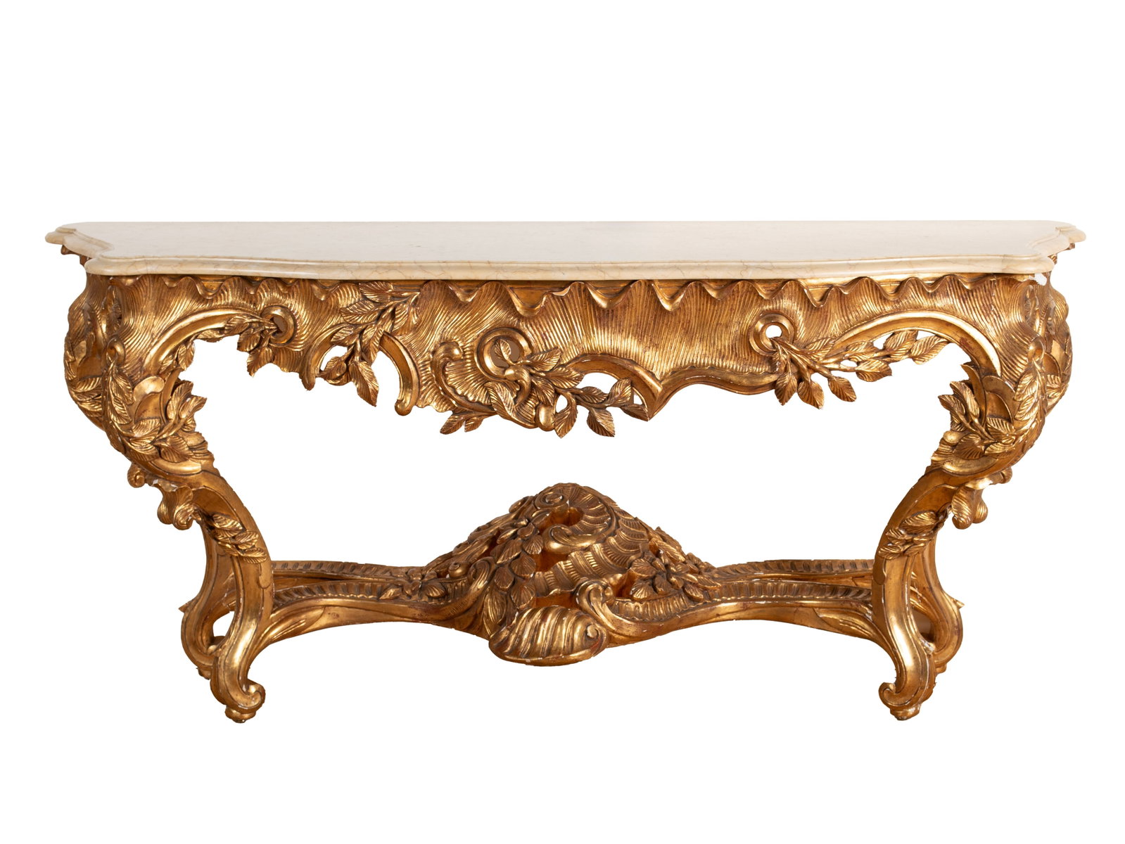 ROCOCO STYLE MARBLE TOP CONSOLE TABLE (1 of 9)