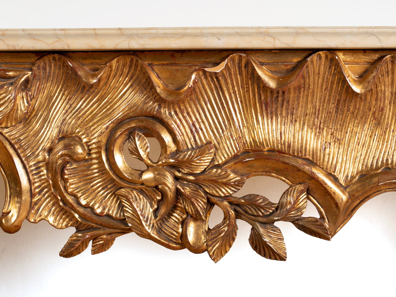 ROCOCO STYLE MARBLE TOP CONSOLE TABLE - 2