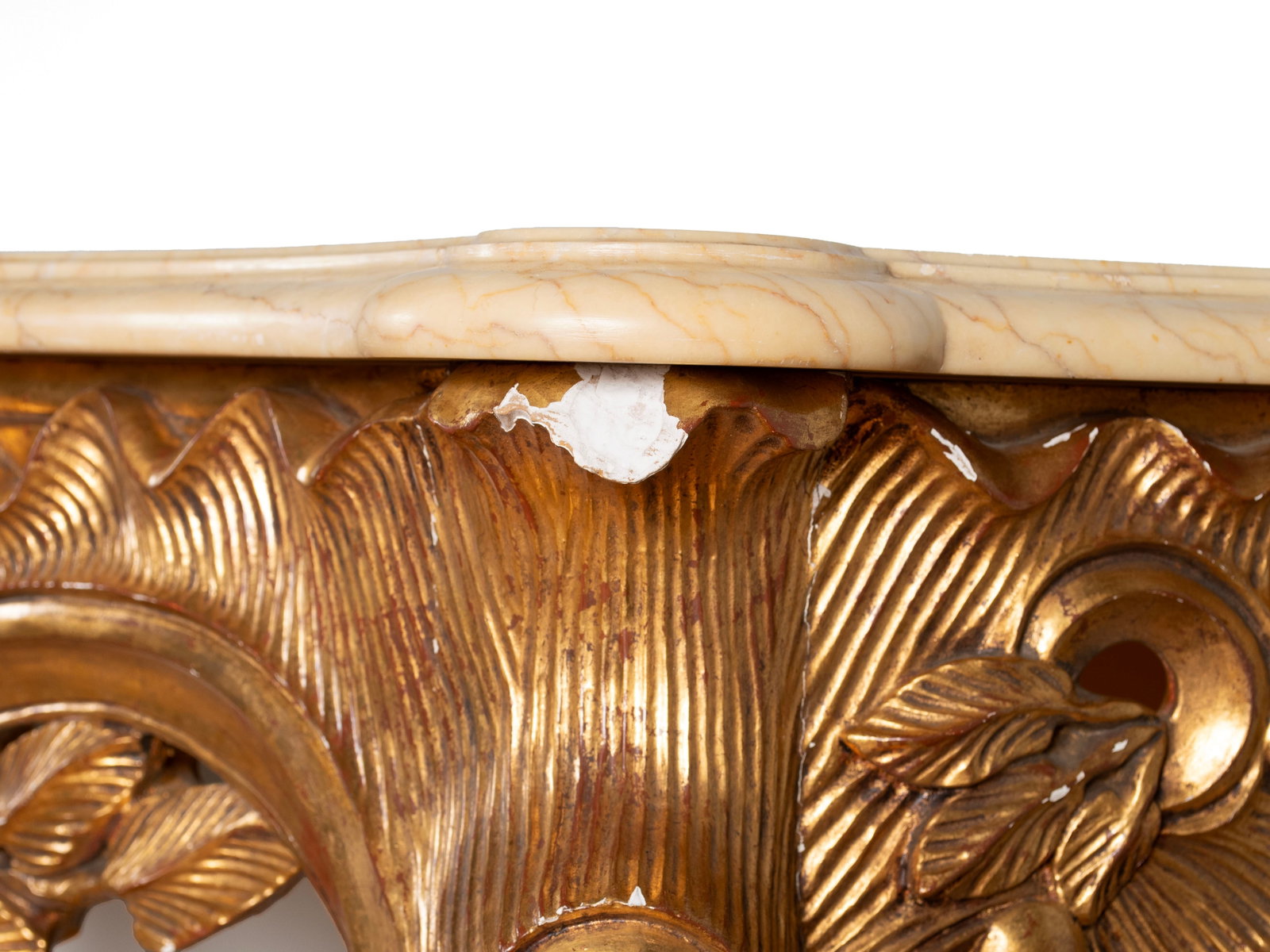 ROCOCO STYLE MARBLE TOP CONSOLE TABLE - 8