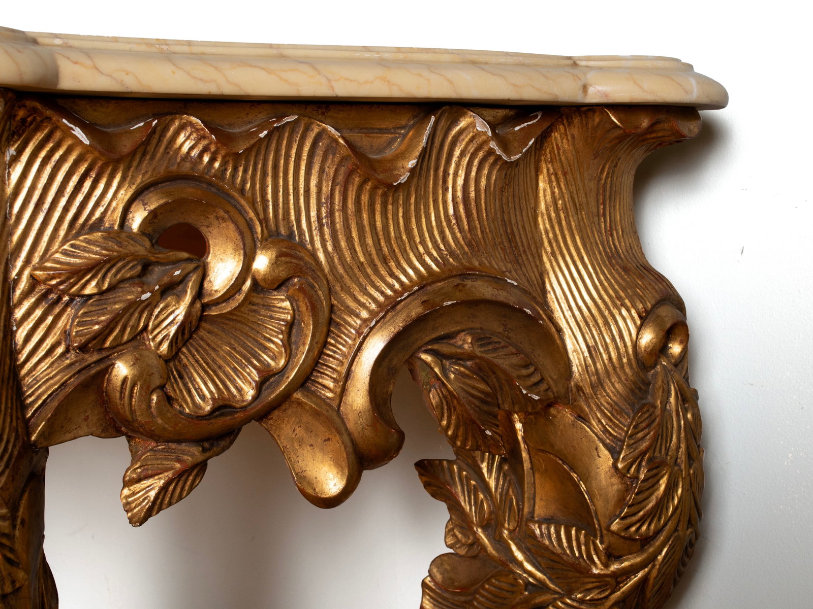 ROCOCO STYLE MARBLE TOP CONSOLE TABLE - 9