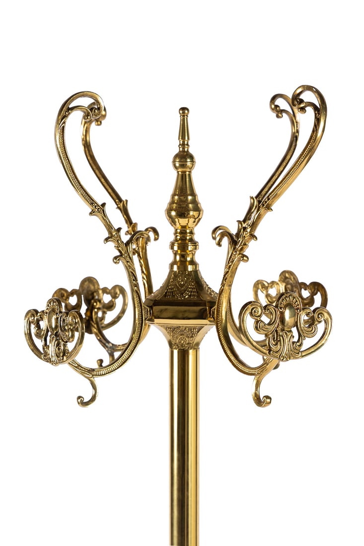 ROCOCO STYLE BRASS COAT RACK - 2