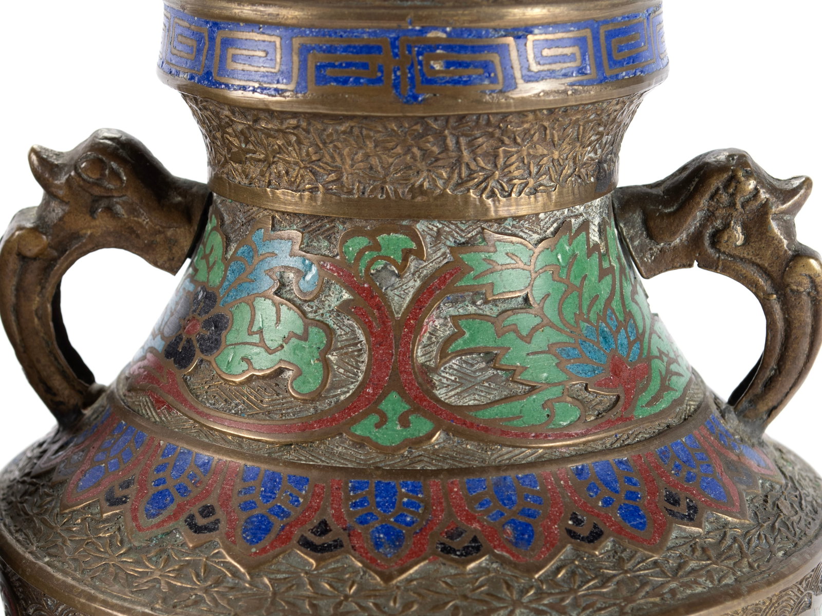 TWO CHAMPLEVE BRONZE VASES - 3