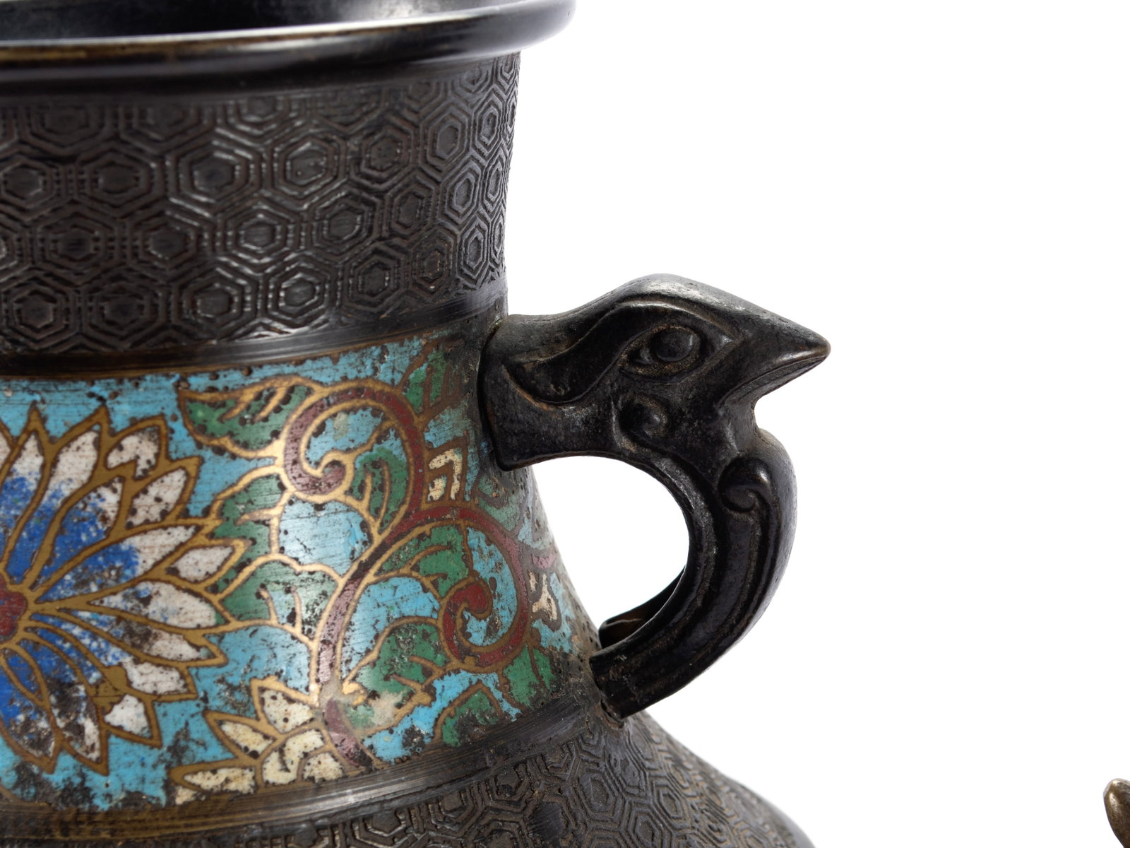 TWO CHAMPLEVE BRONZE VASES - 5