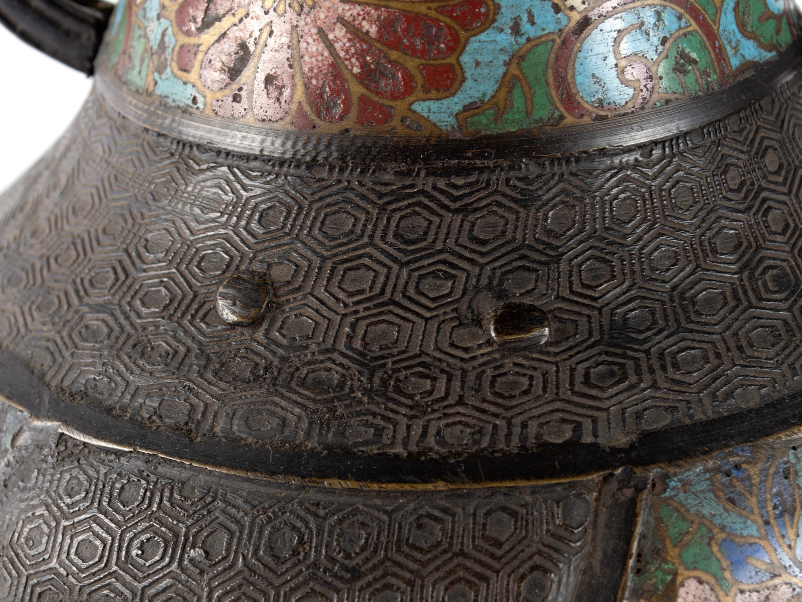 TWO CHAMPLEVE BRONZE VASES - 8