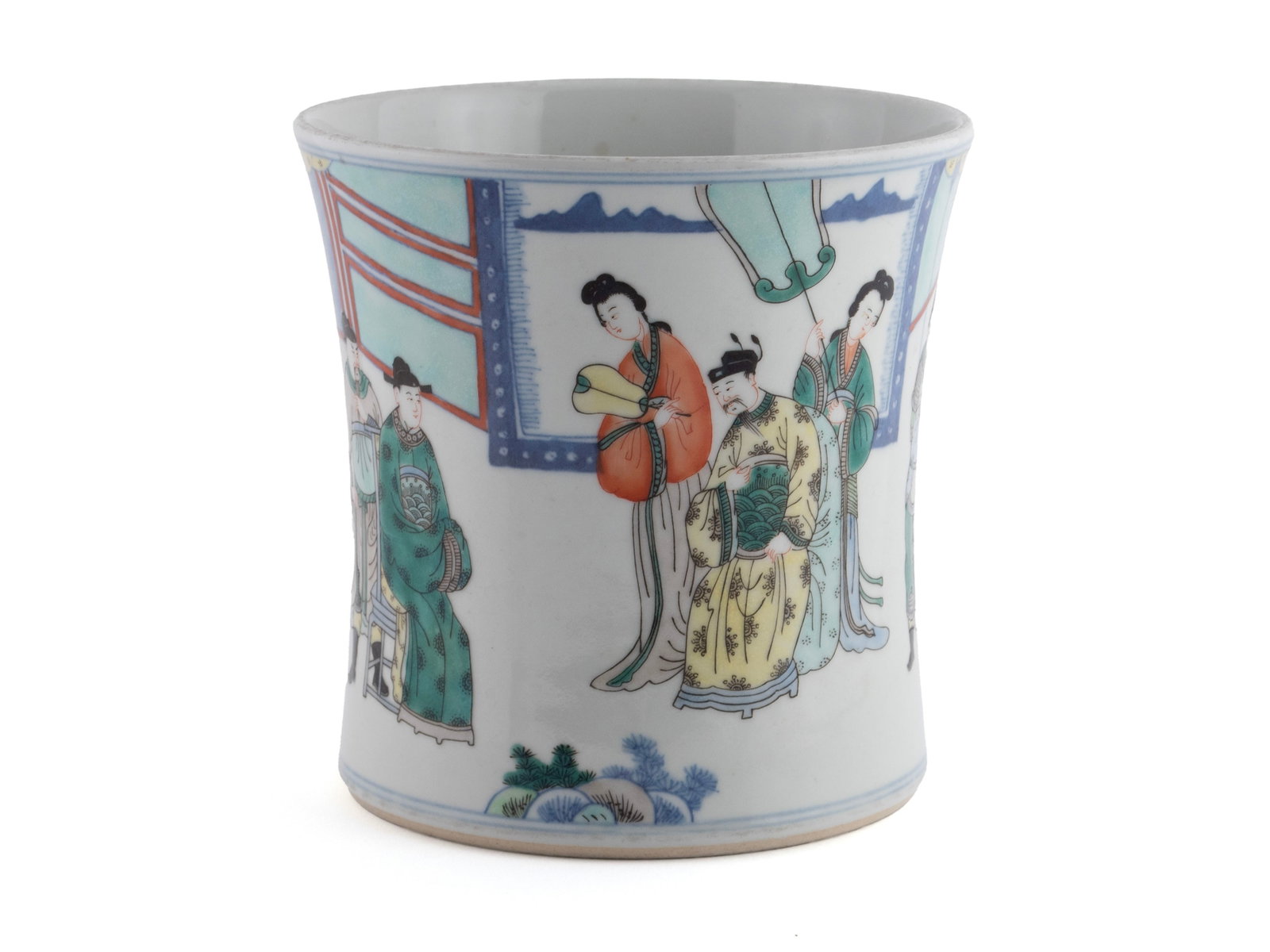 CHINESE WUCAI BRUSH POT (1 of 9)