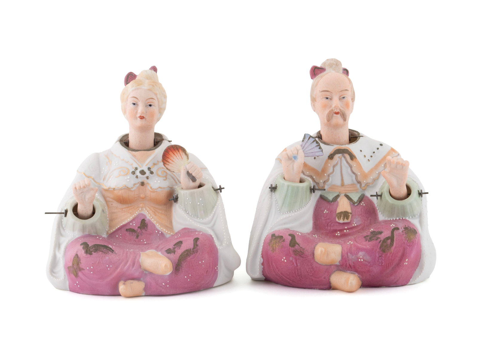 PAIR OF BISQUE PORCELAIN NODDER FIGURES (1 of 7)