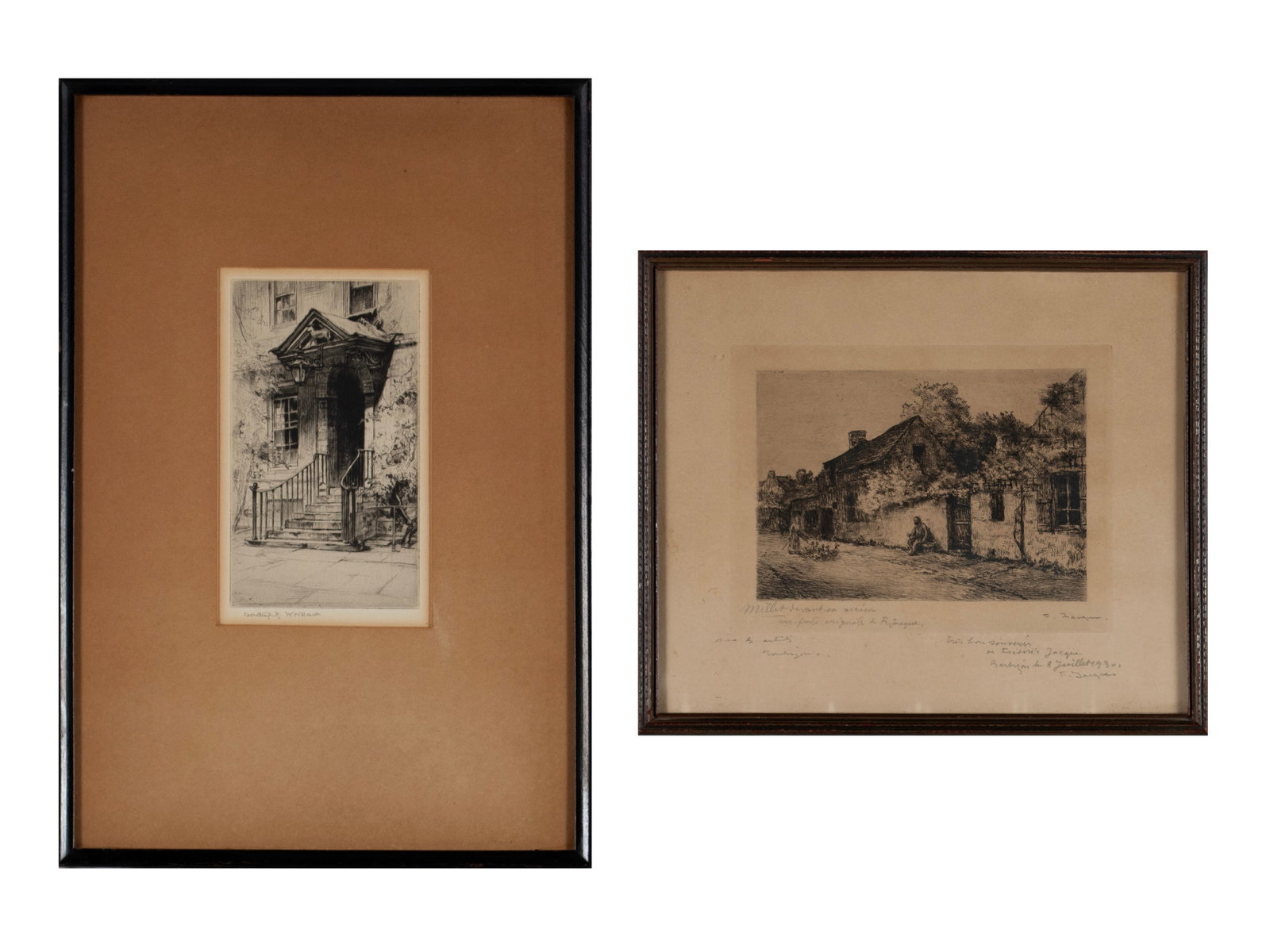 TWO ETCHINGS BY DOROTHY WOOLLARD AND FREDERIC JACQUE (1 of 11)